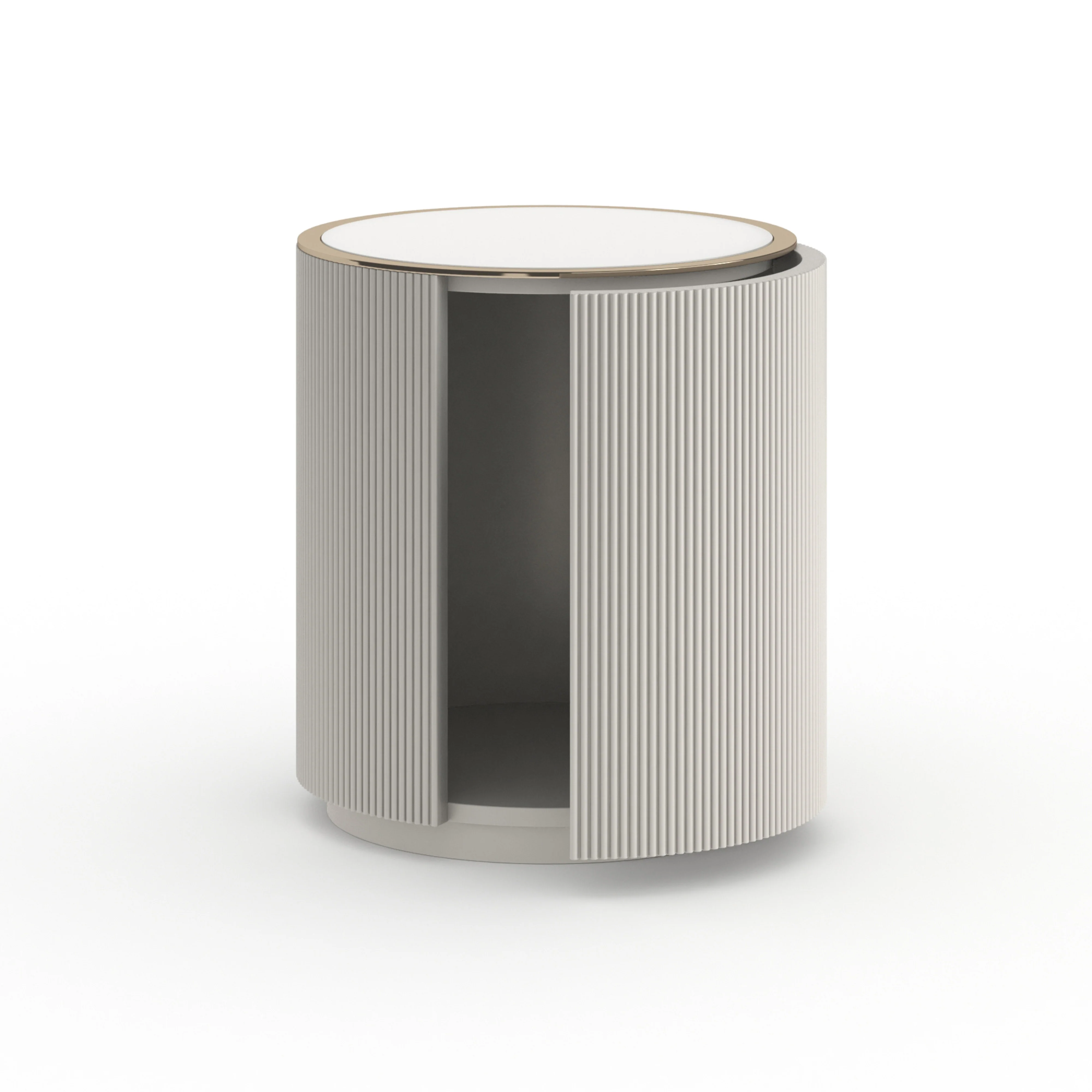 Love Round End Table - Matte Pearl - Image 4