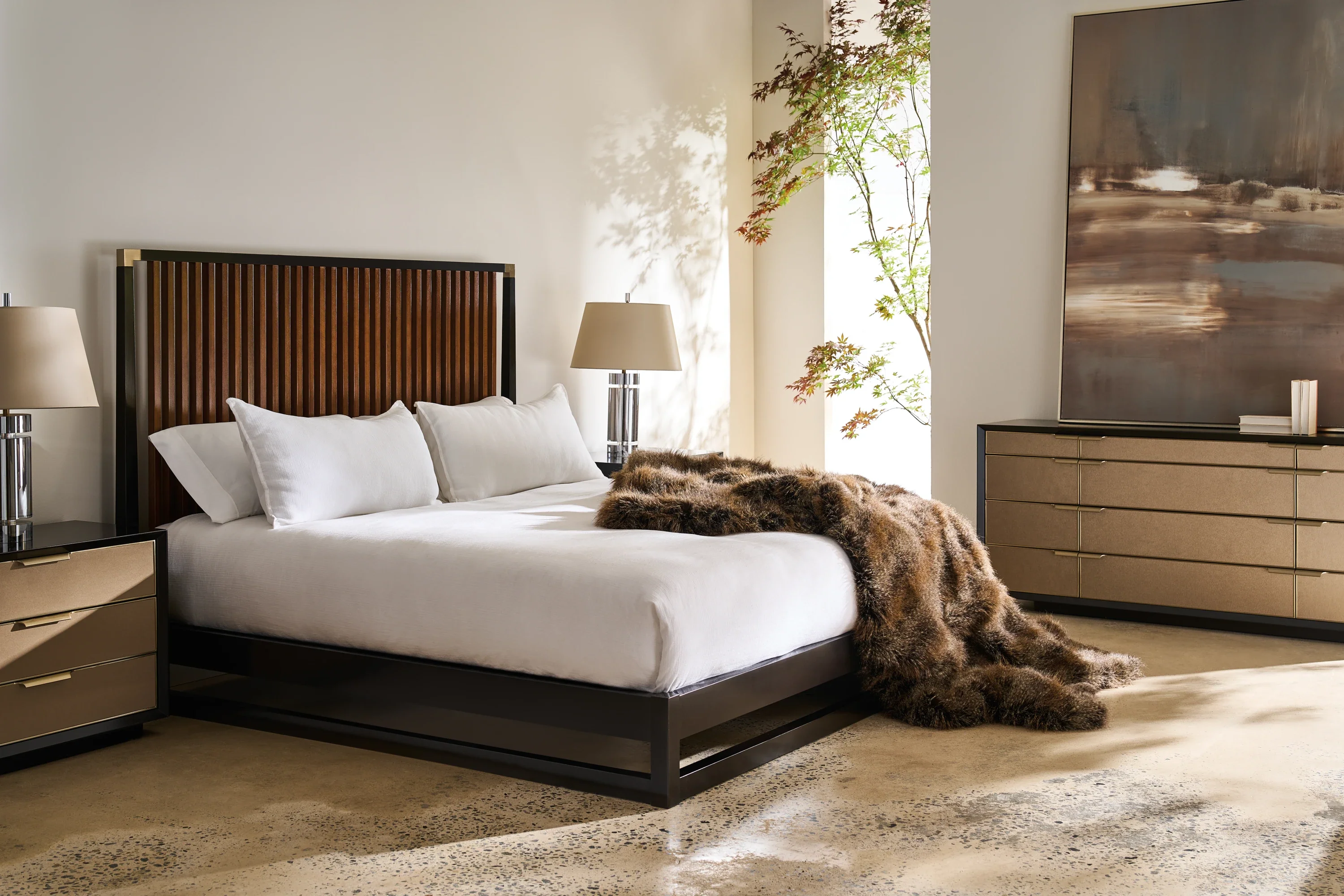 Pinstripe Kg Bed Dark Fb - Image 2