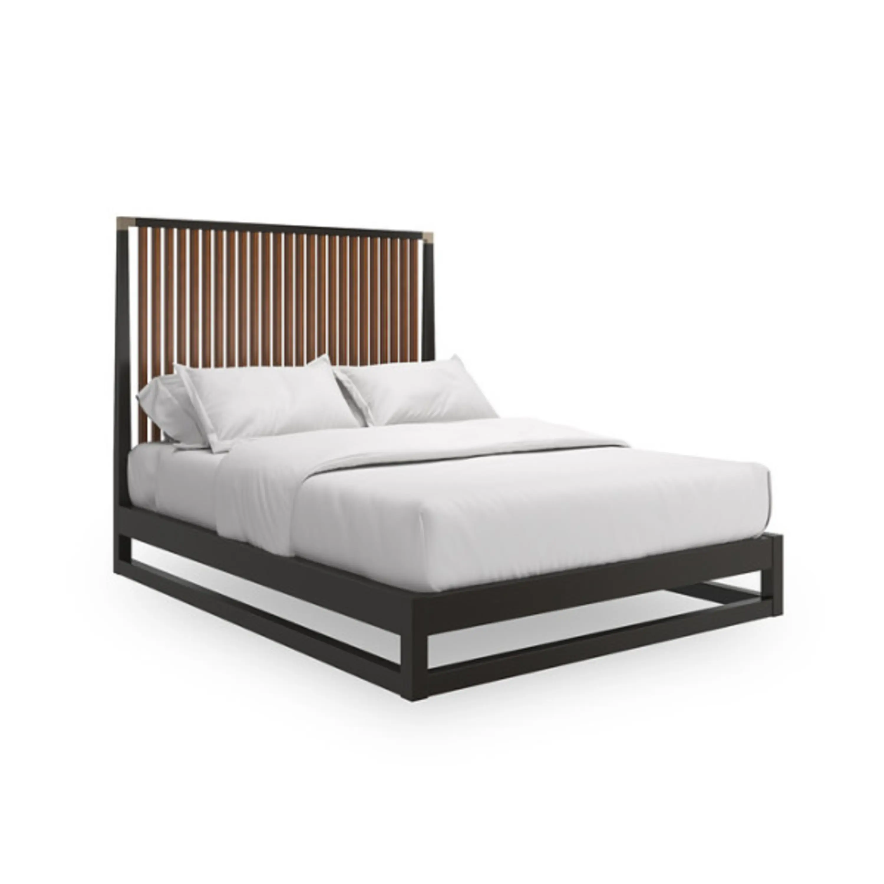 Pinstripe Slatted Kg Bed Dark Hb - Image 4