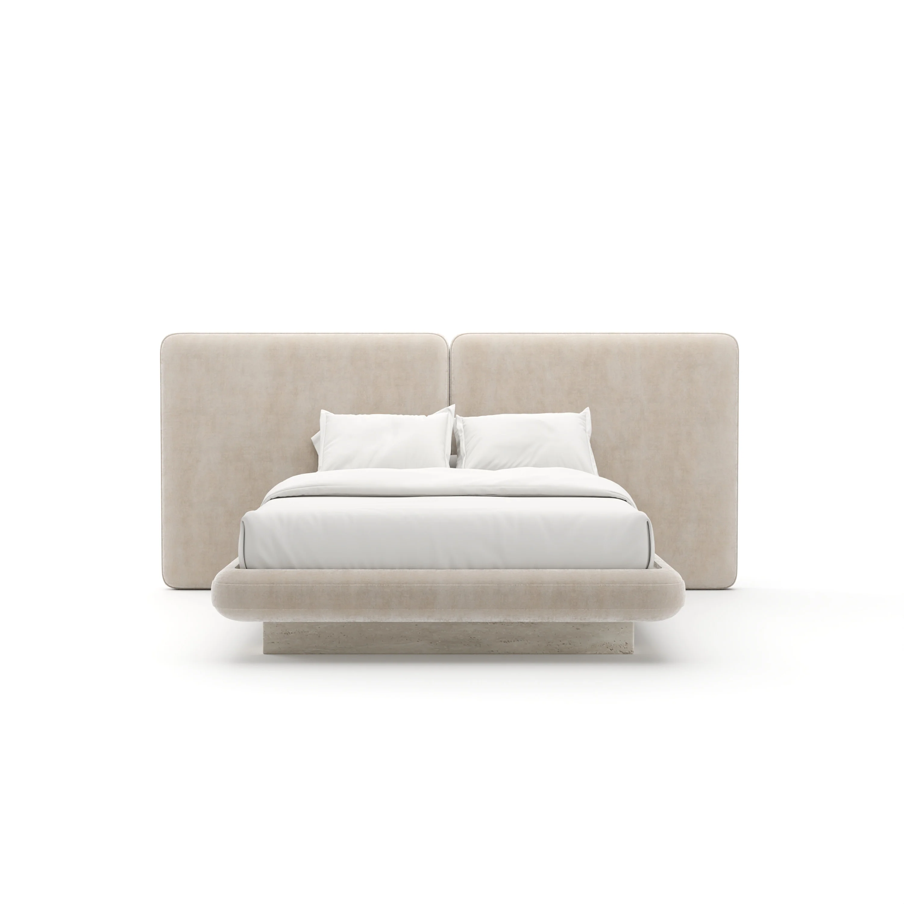 Overlap Uph 2 Panel Qn Bed Ivory