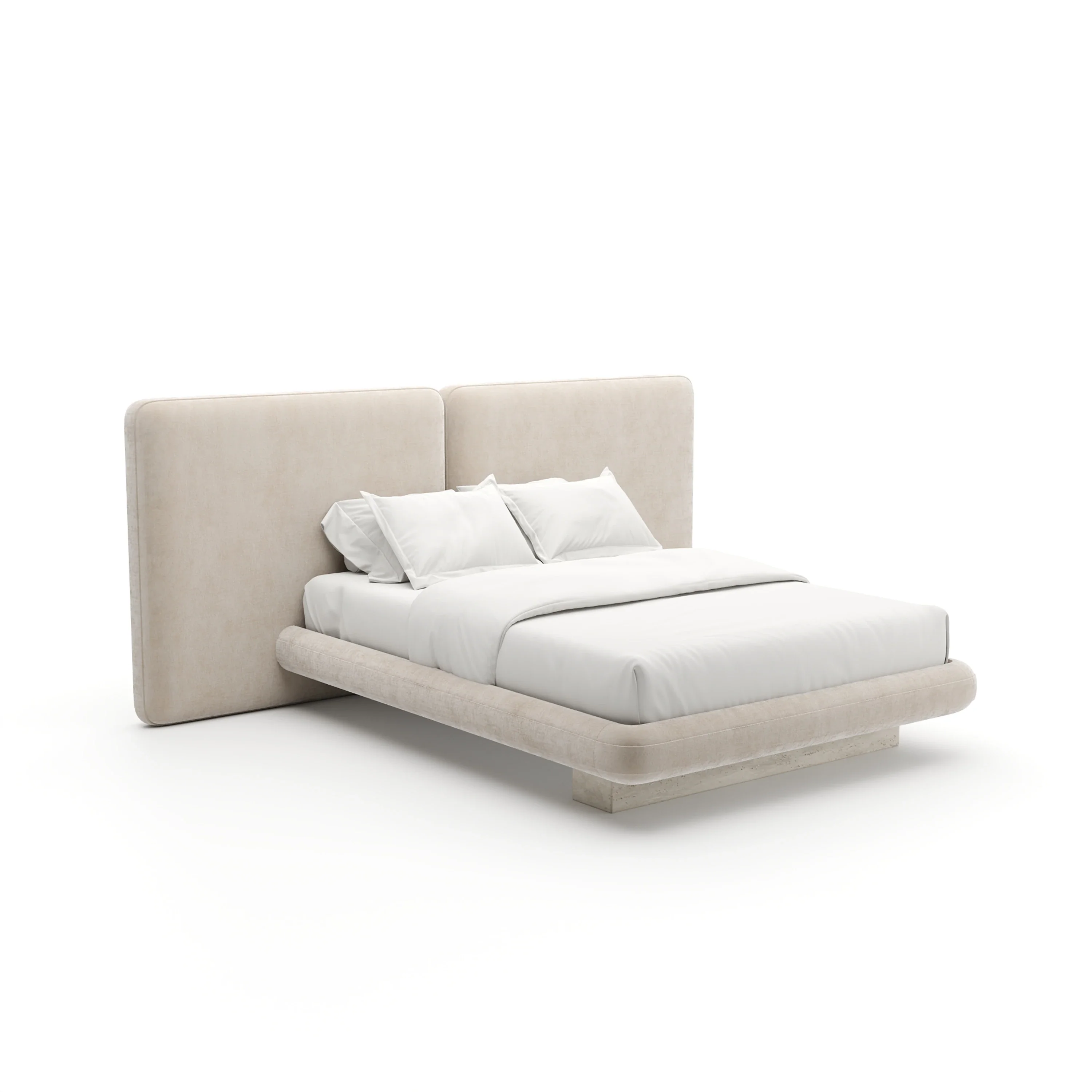 Overlap Uph 2 Panel Qn Bed Ivory - Image 2