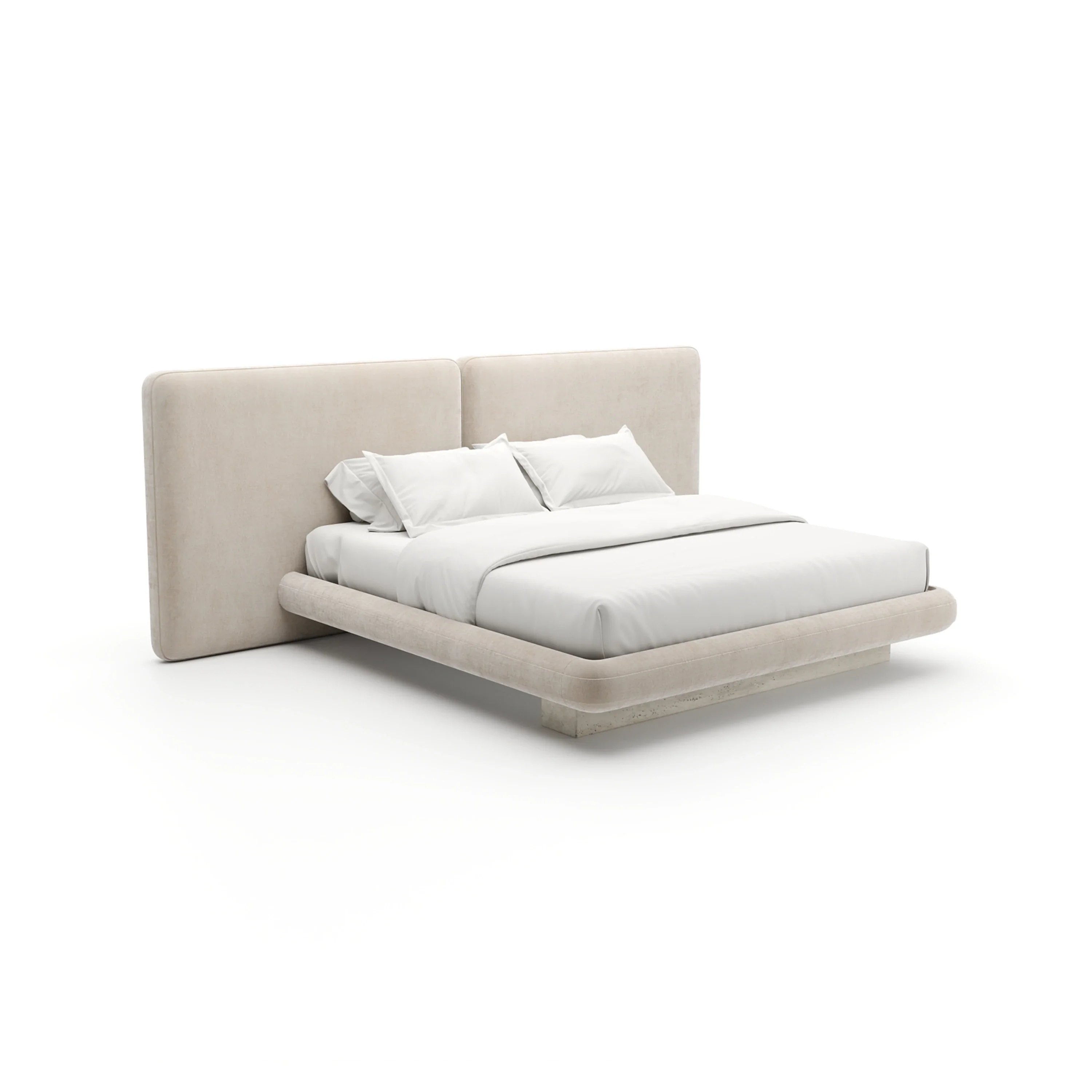 Overlap Uph 2 Panel  Kg Bed Ivory - Image 2