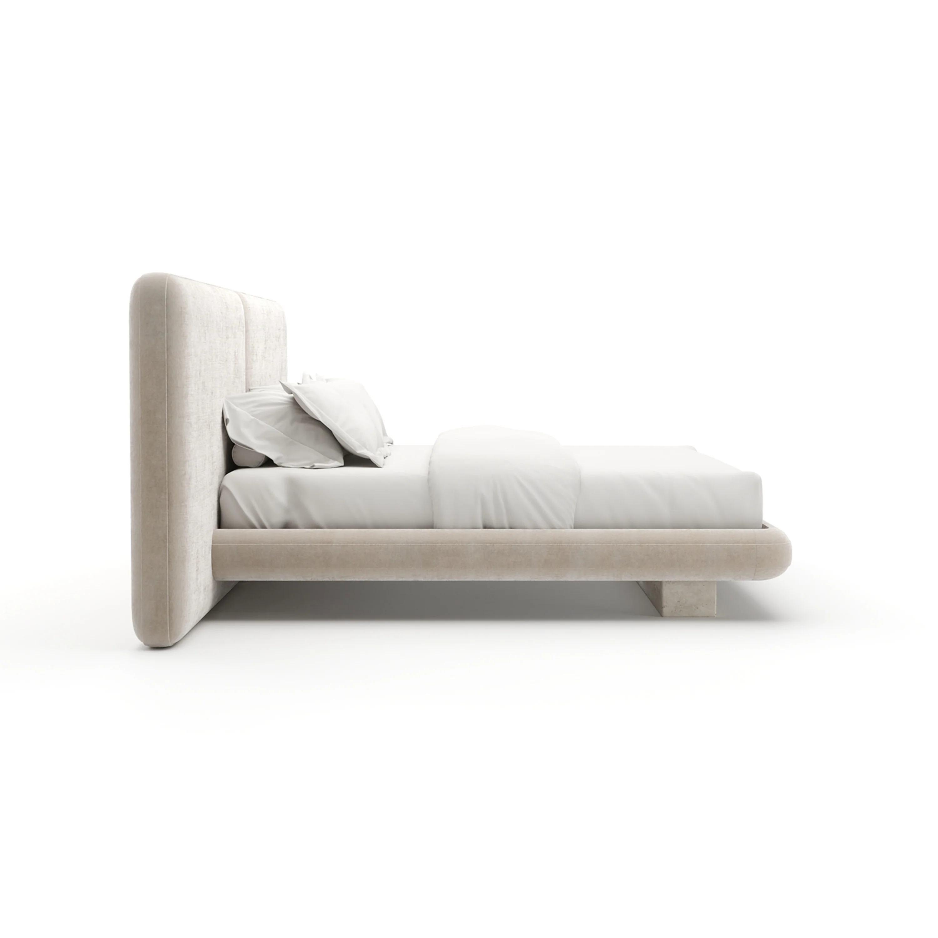 Overlap Uph 2 Panel  Kg Bed Ivory - Image 3