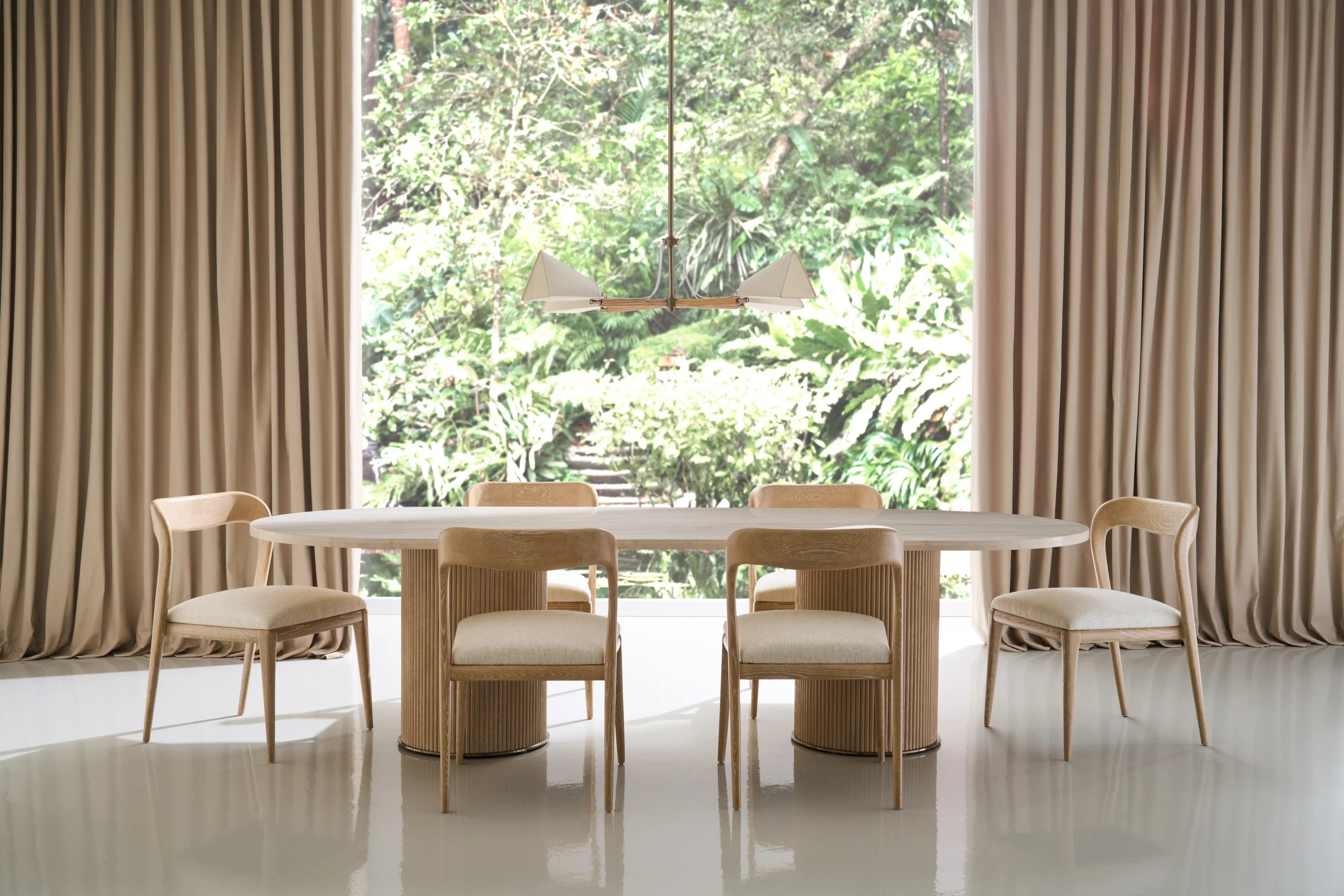 Rhythm  Oval Stone Top Dining Tbl - Image 2