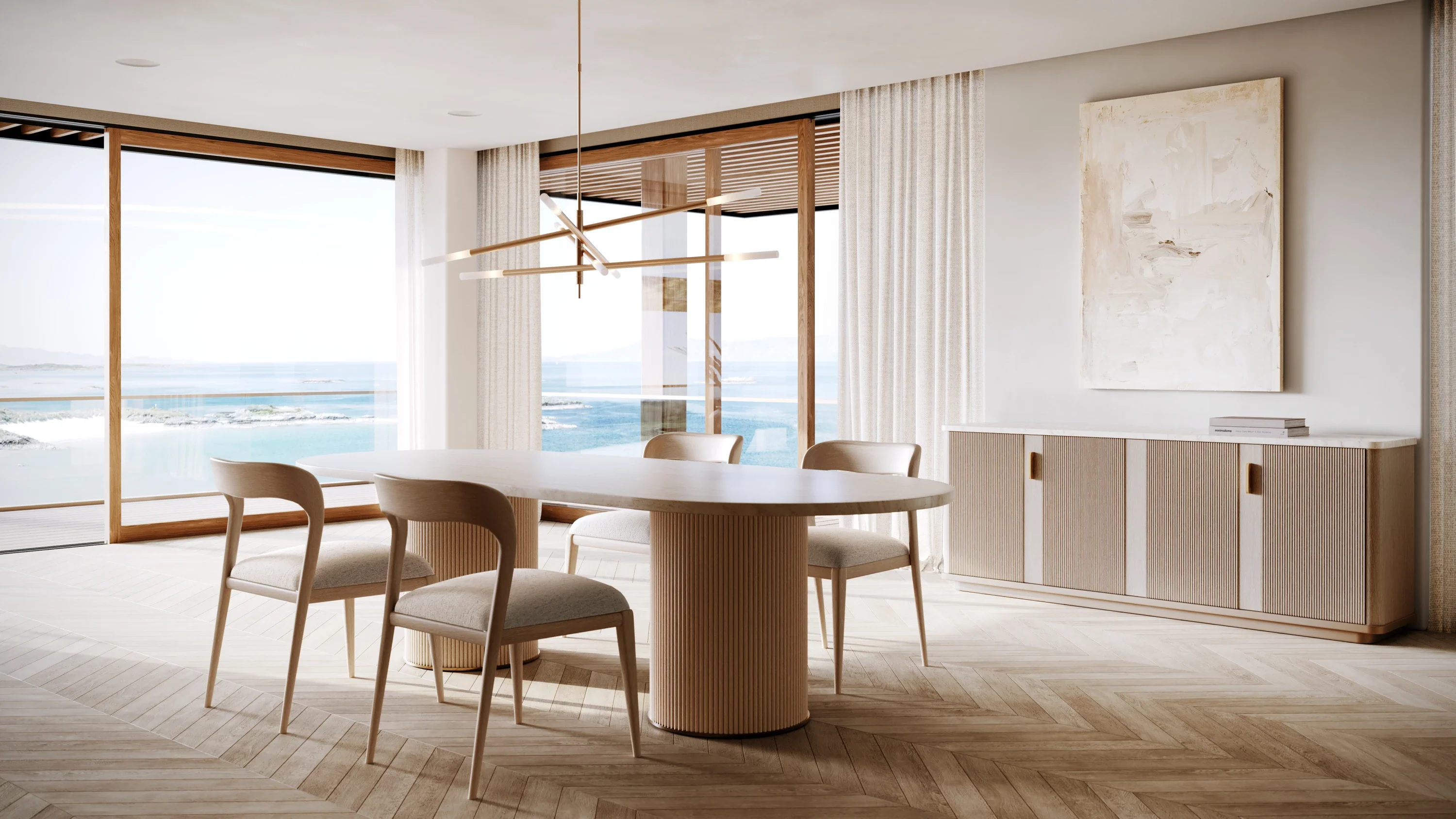 Rhythm  Oval Stone Top Dining Tbl - Image 3