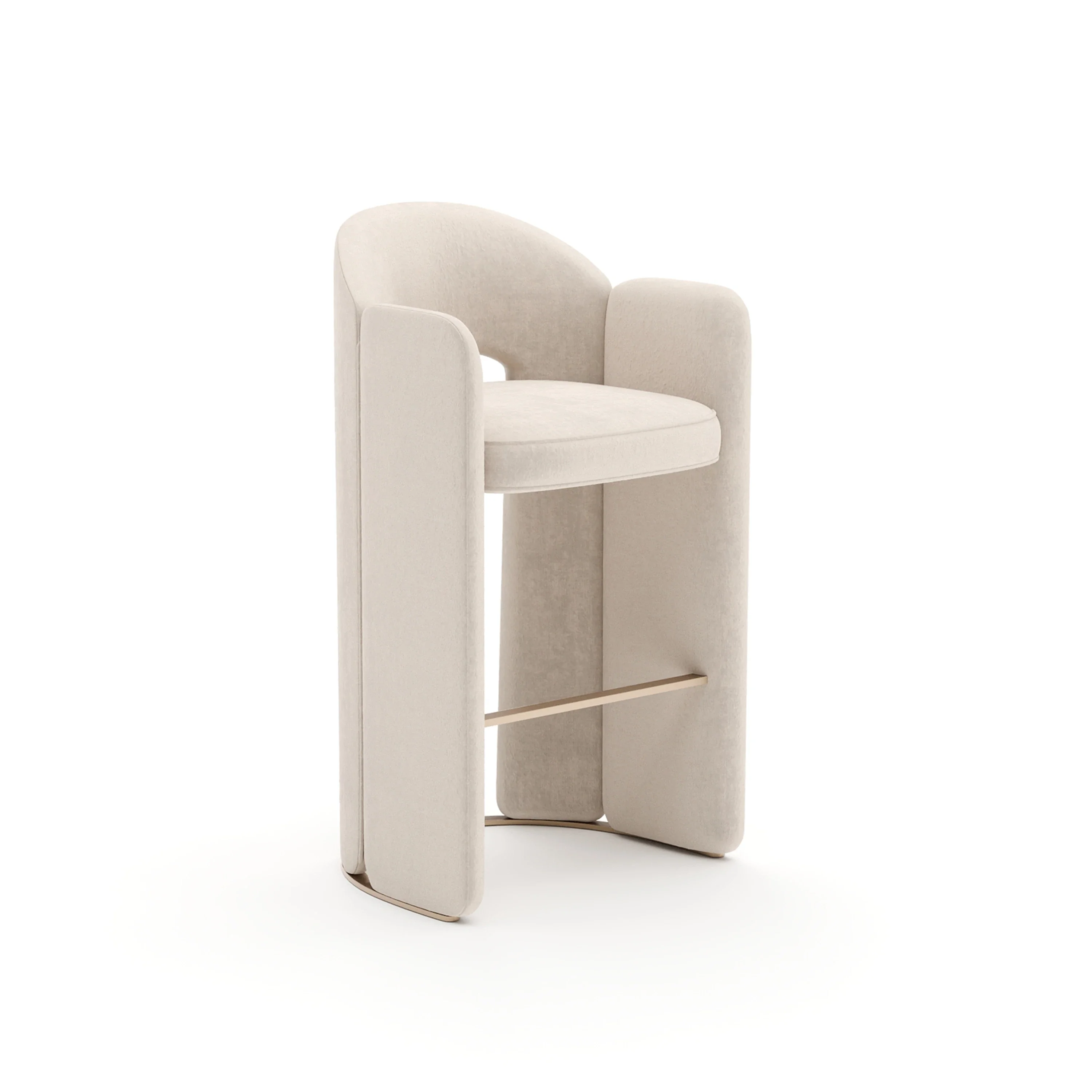 Overlap Bar Stool Ivory - Image 4