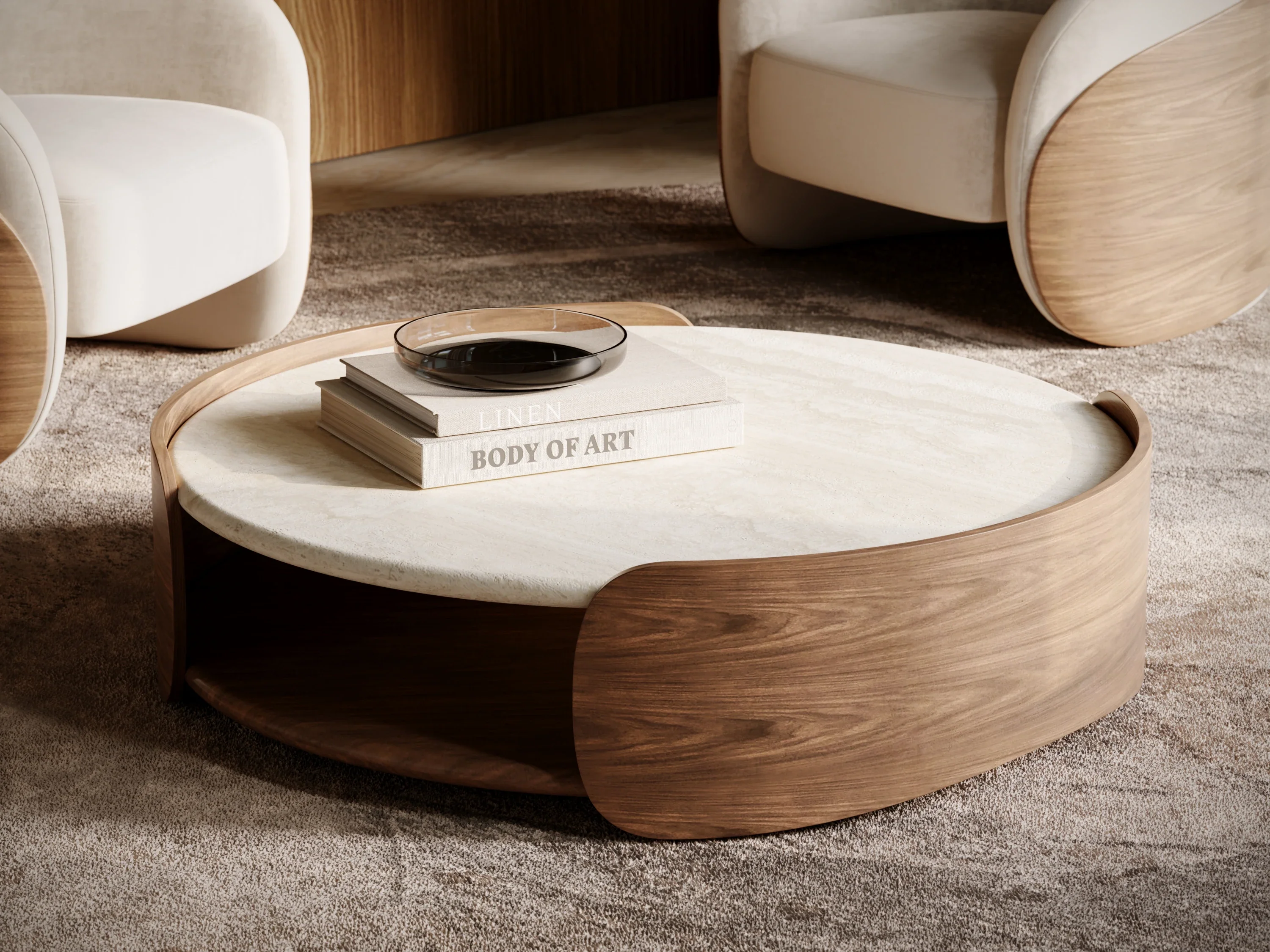 Fleur Wood Back Lounge Chair - Image 3