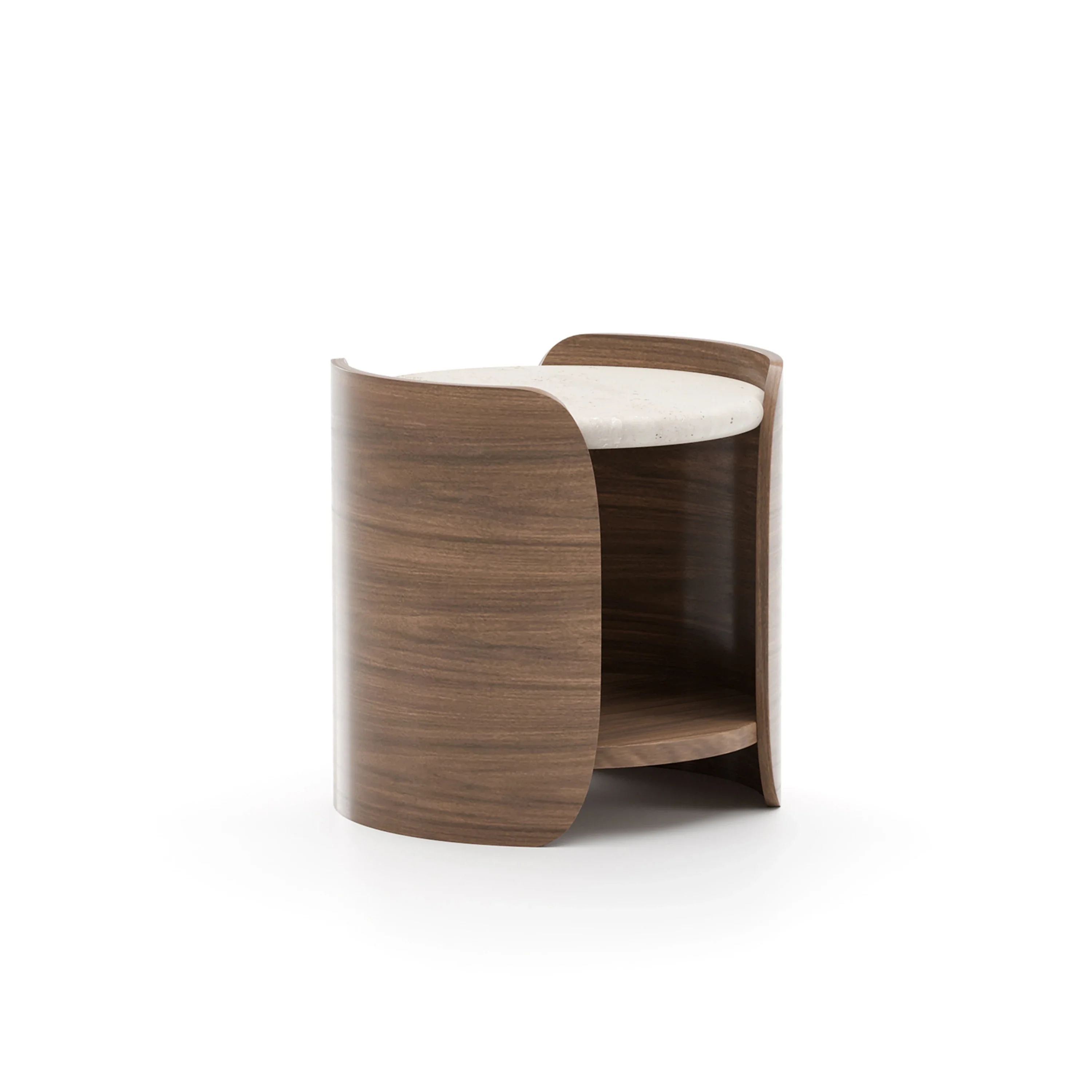 Fleur Side Table W/ Wood Shelf - Image 4