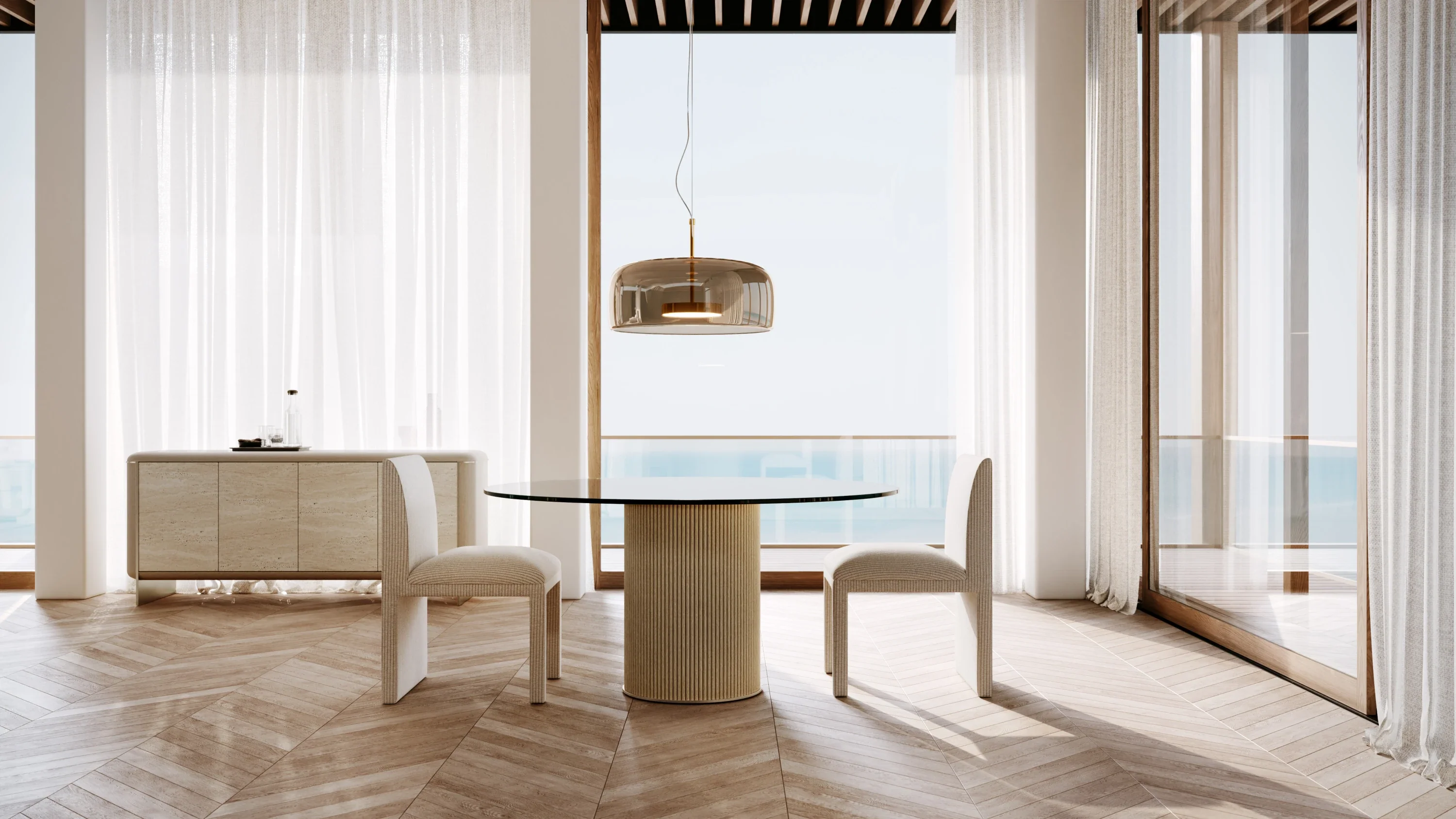 Precipice Uph Dining Chair Oatmeal - Image 3