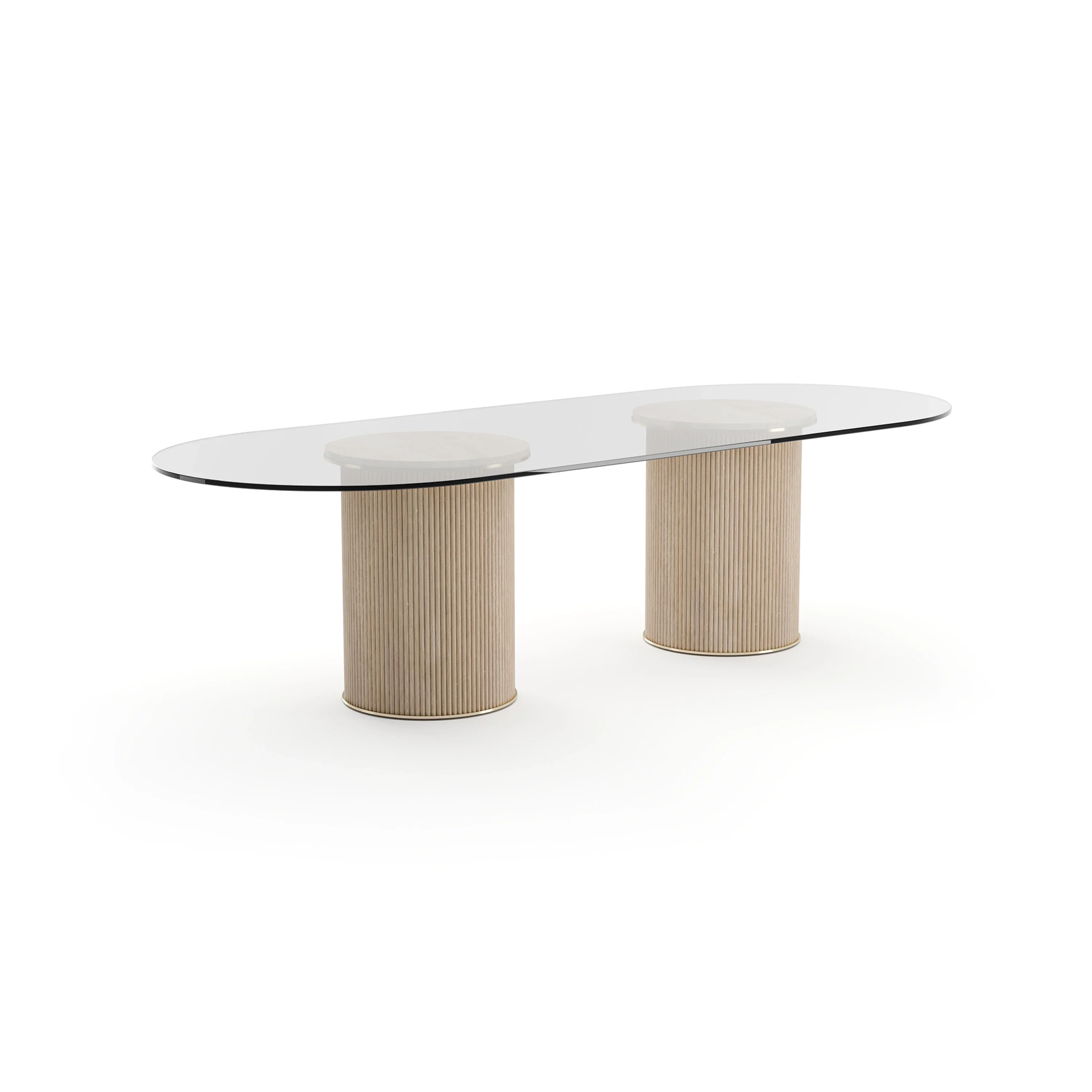 Rhythm Oval Glass Top Dining Table - Image 2