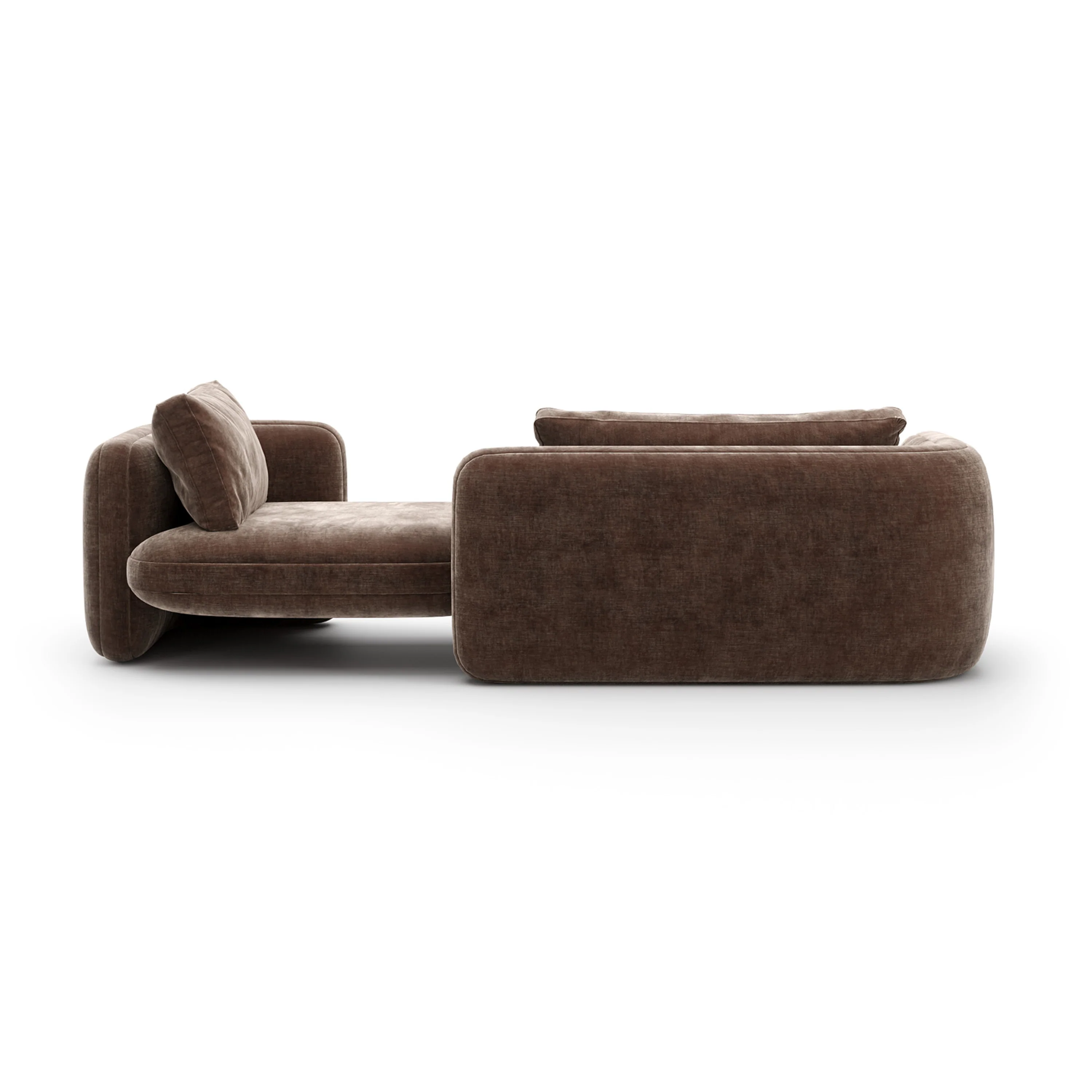 Overlap Bedroom Chaise Dark Taupe - Image 4
