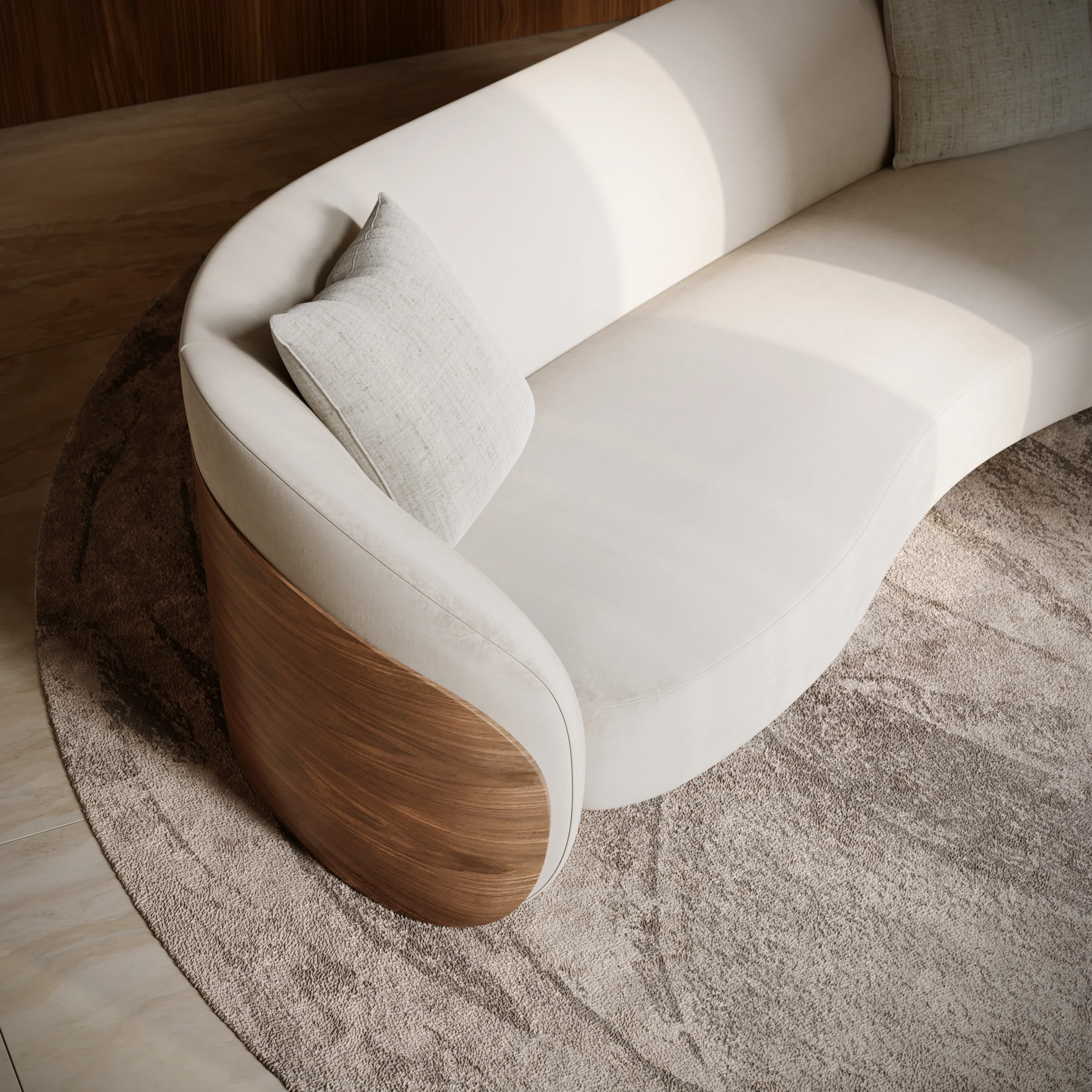 Fleur Wood Back Sofa - Image 3