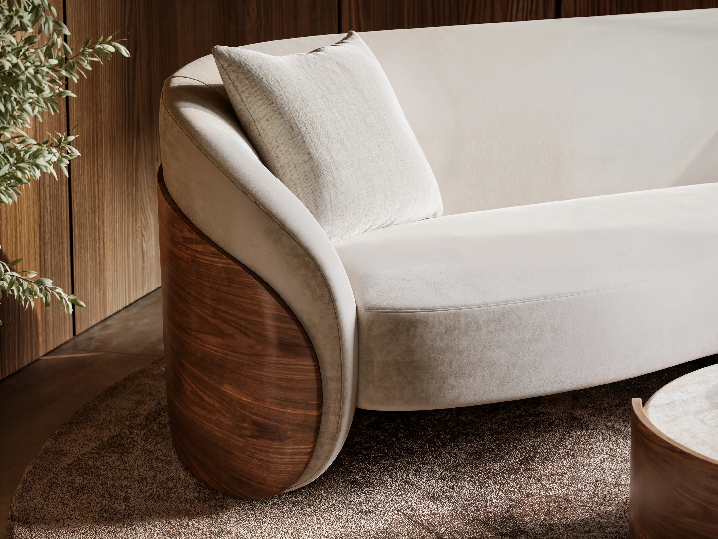 Fleur Wood Back Sofa - Image 4