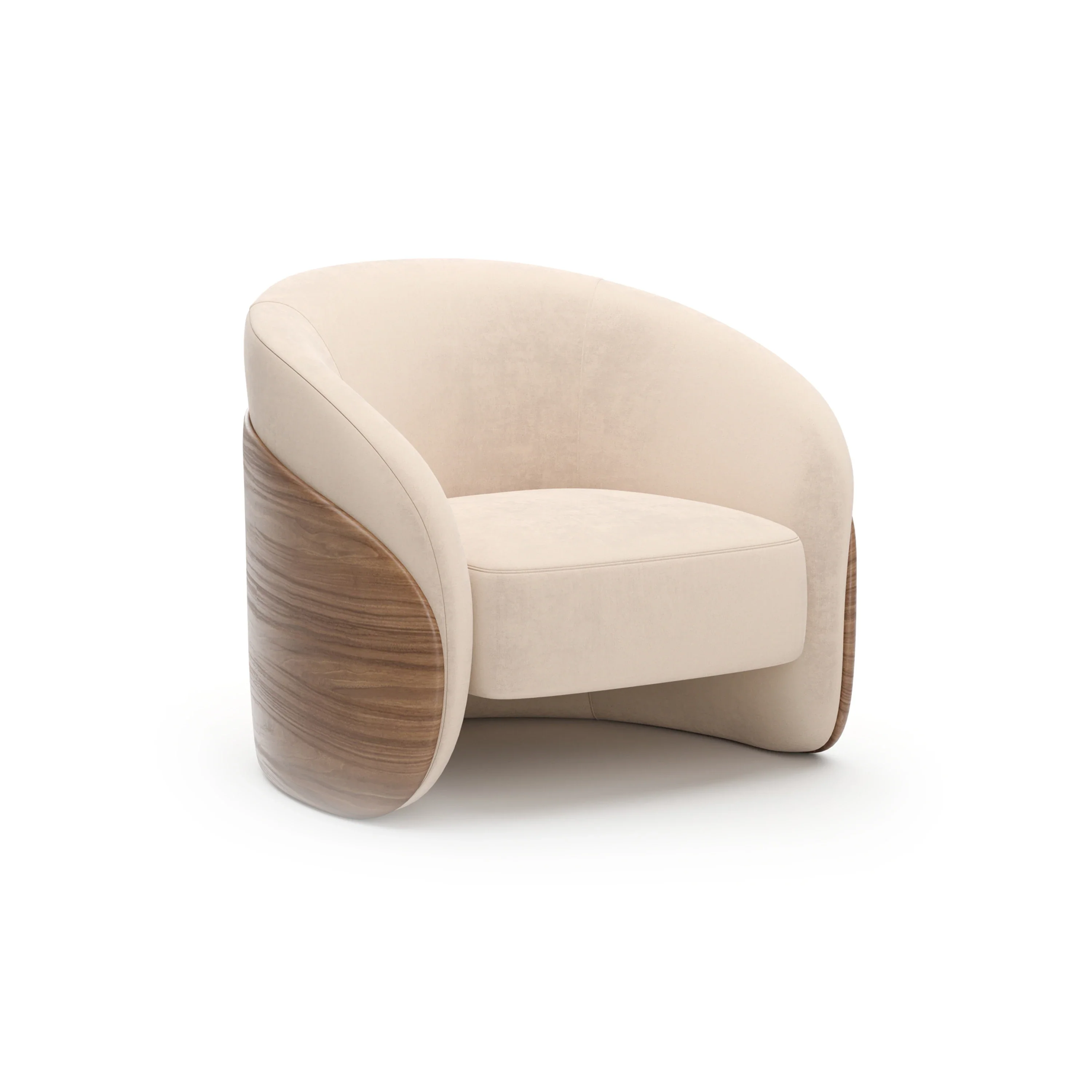 Fleur Wood Back Lounge Chair - Image 4