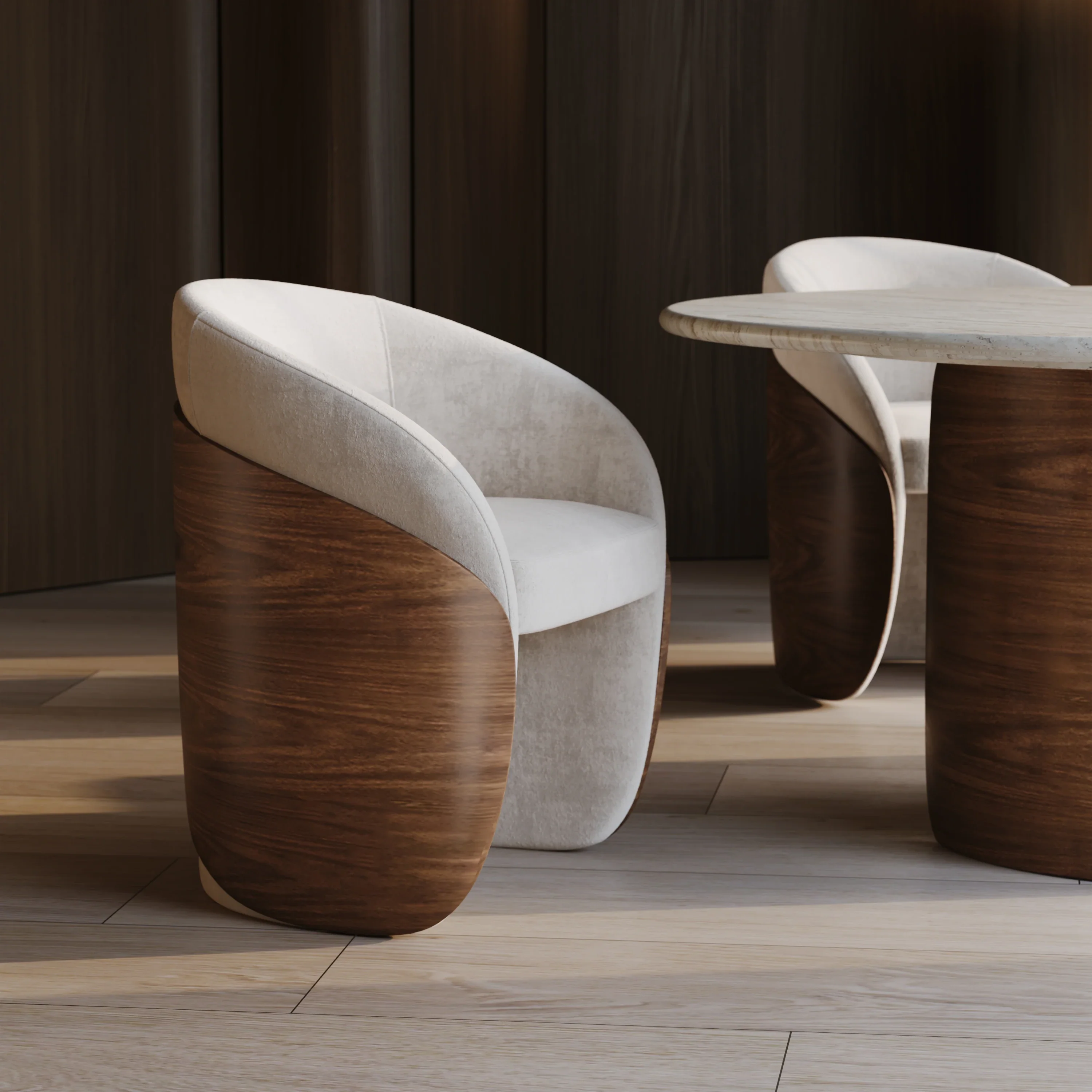 Fleur Wood Back Dining Chair - Image 3