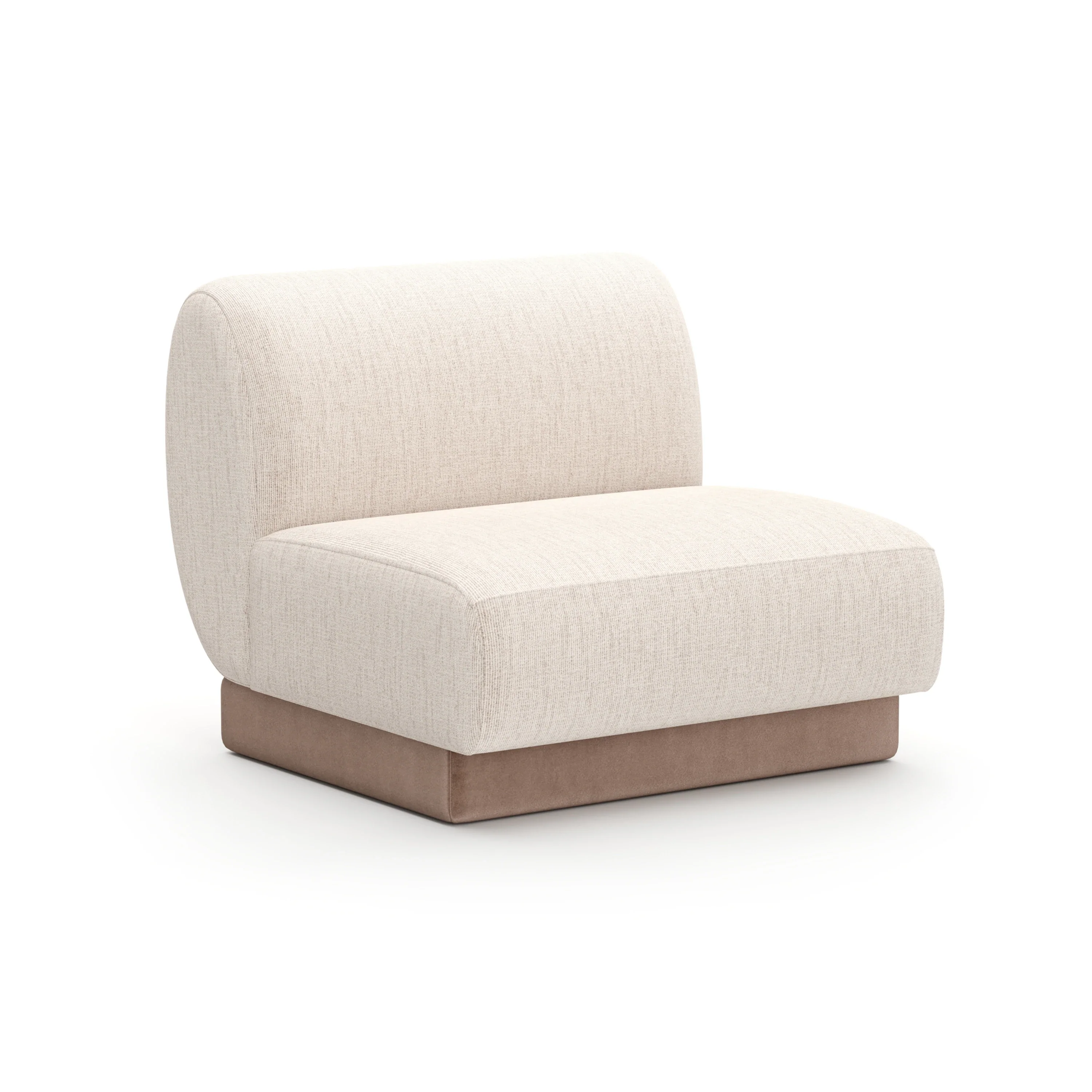 Seta Armless Chair Oatmeal - Image 3