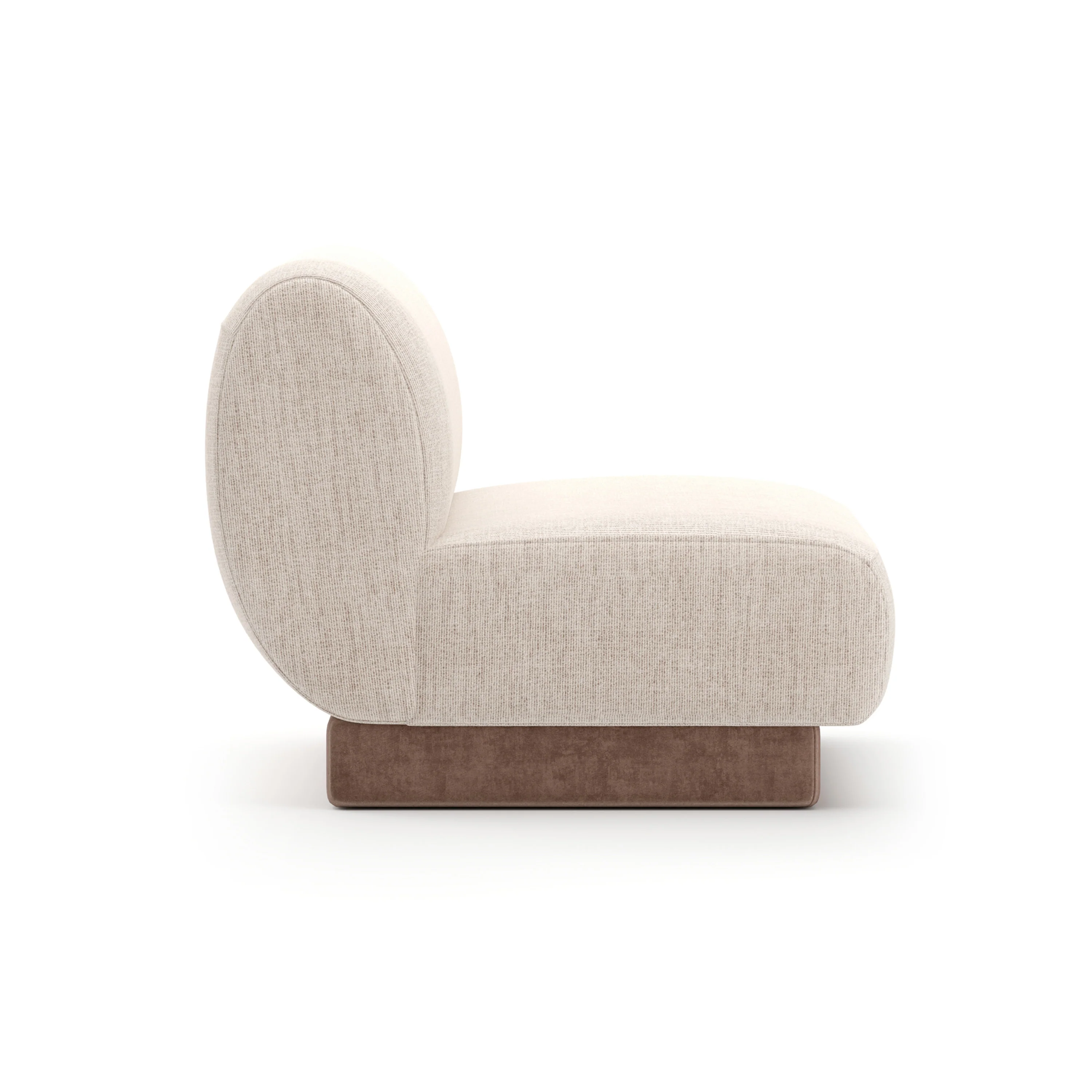 Seta Armless Chair Oatmeal - Image 4