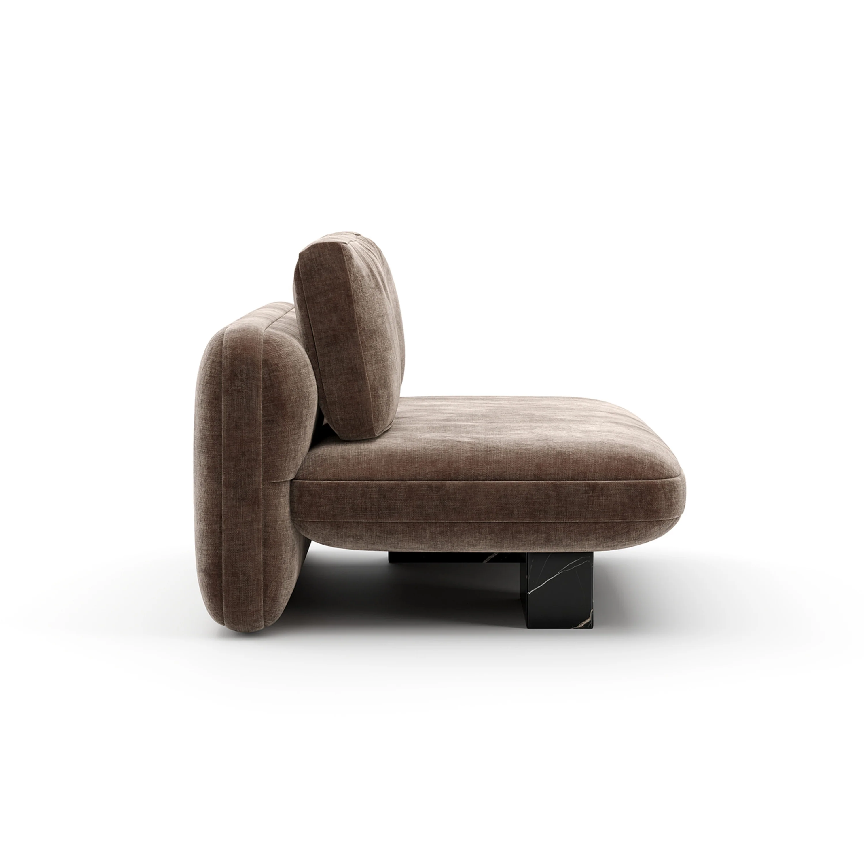 Overlap Armless Loveseat Dk Taupe - Image 5