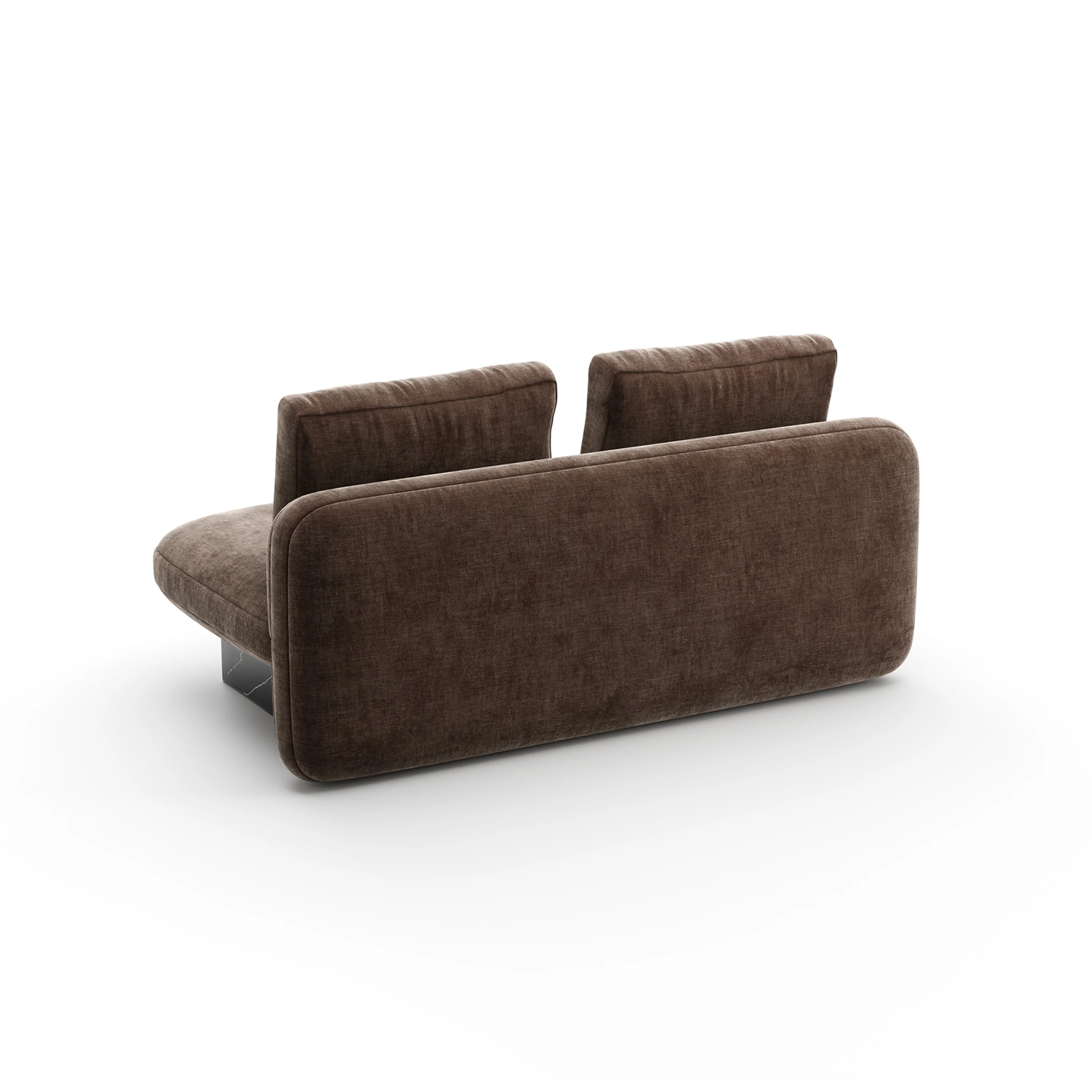 Overlap Armless Loveseat Dk Taupe - Image 6