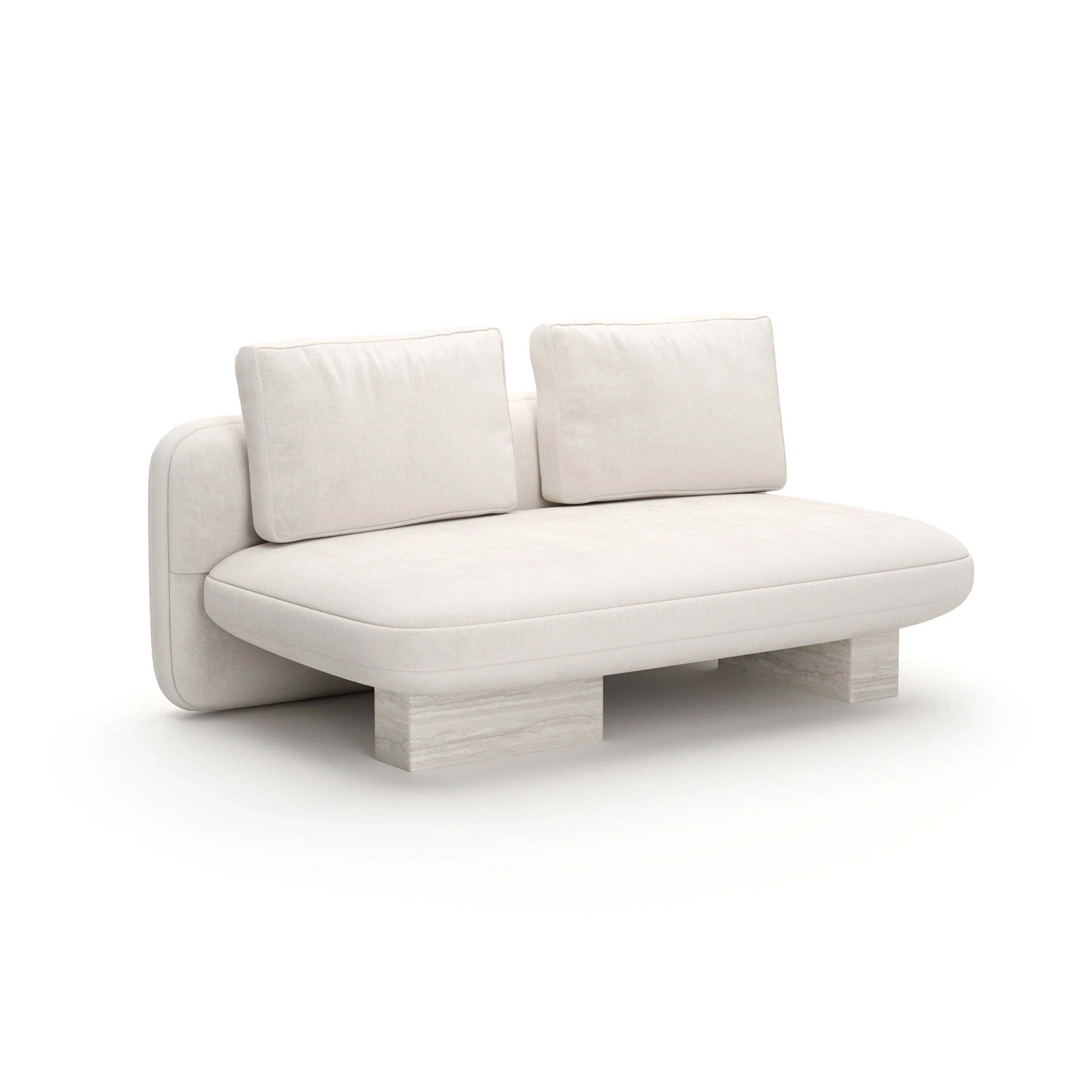 Overlap Armless Loveseat Ecru - Image 3
