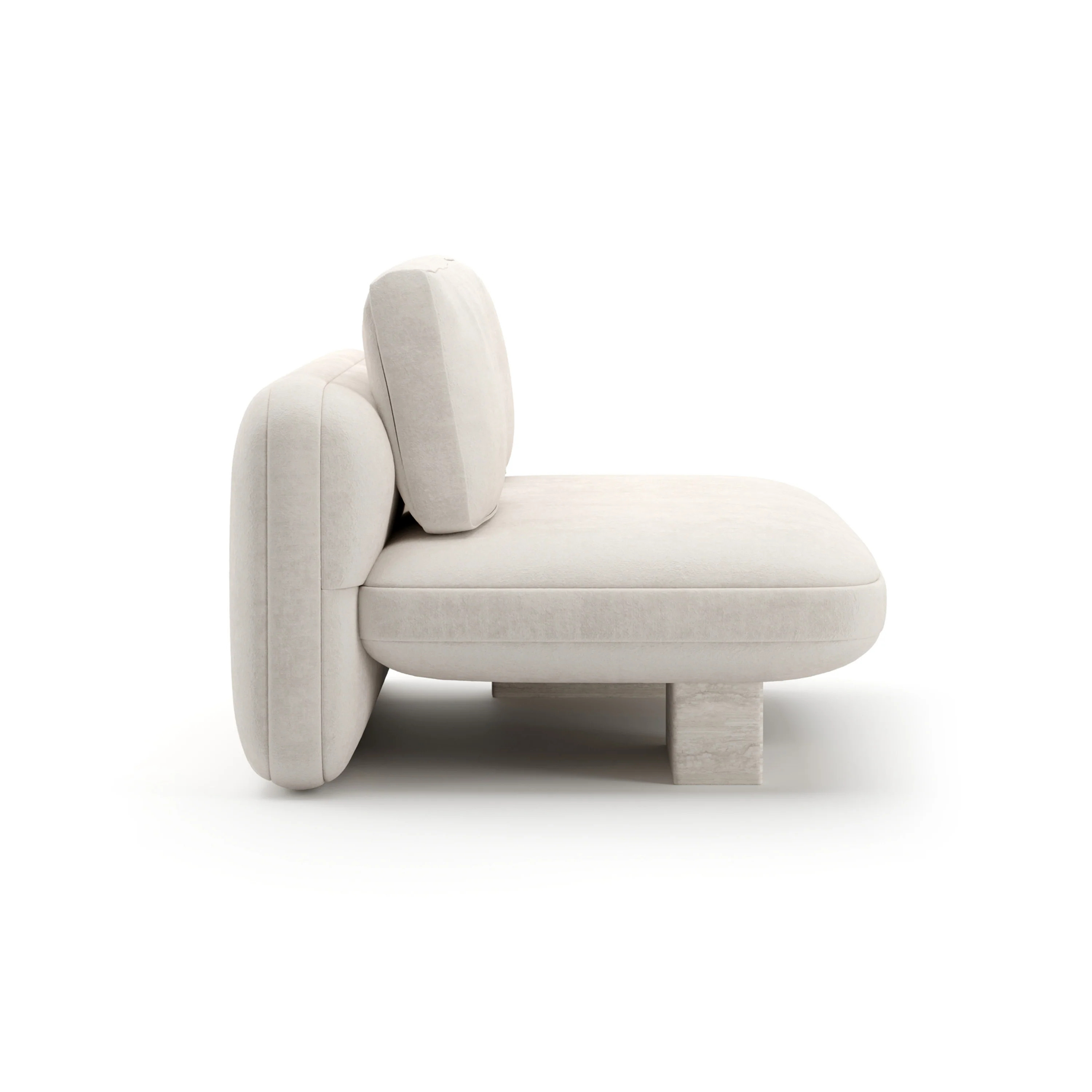 Overlap Armless Loveseat Ecru - Image 4