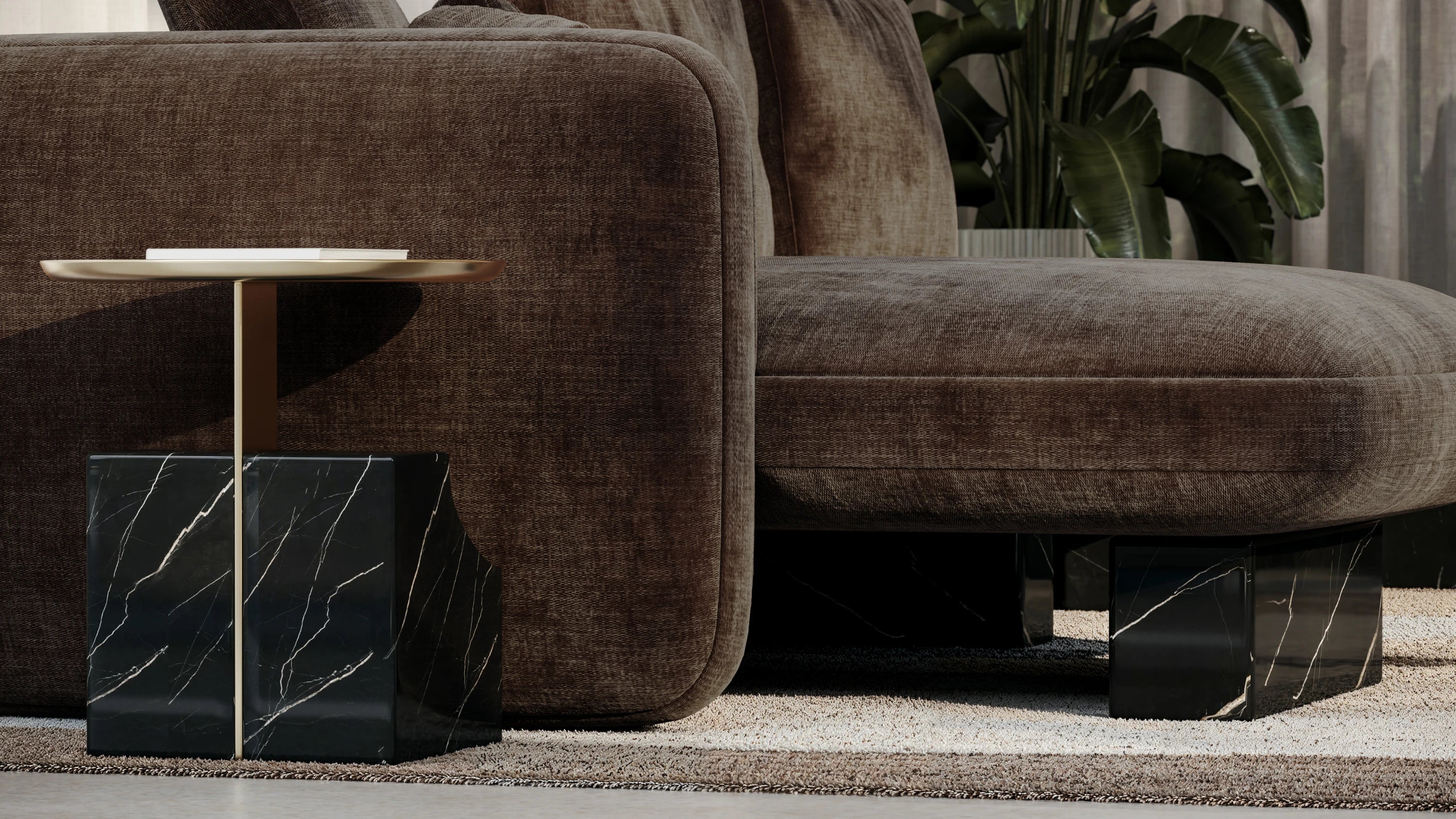 Overlap Laf Chaise Dark Taupe - Image 3