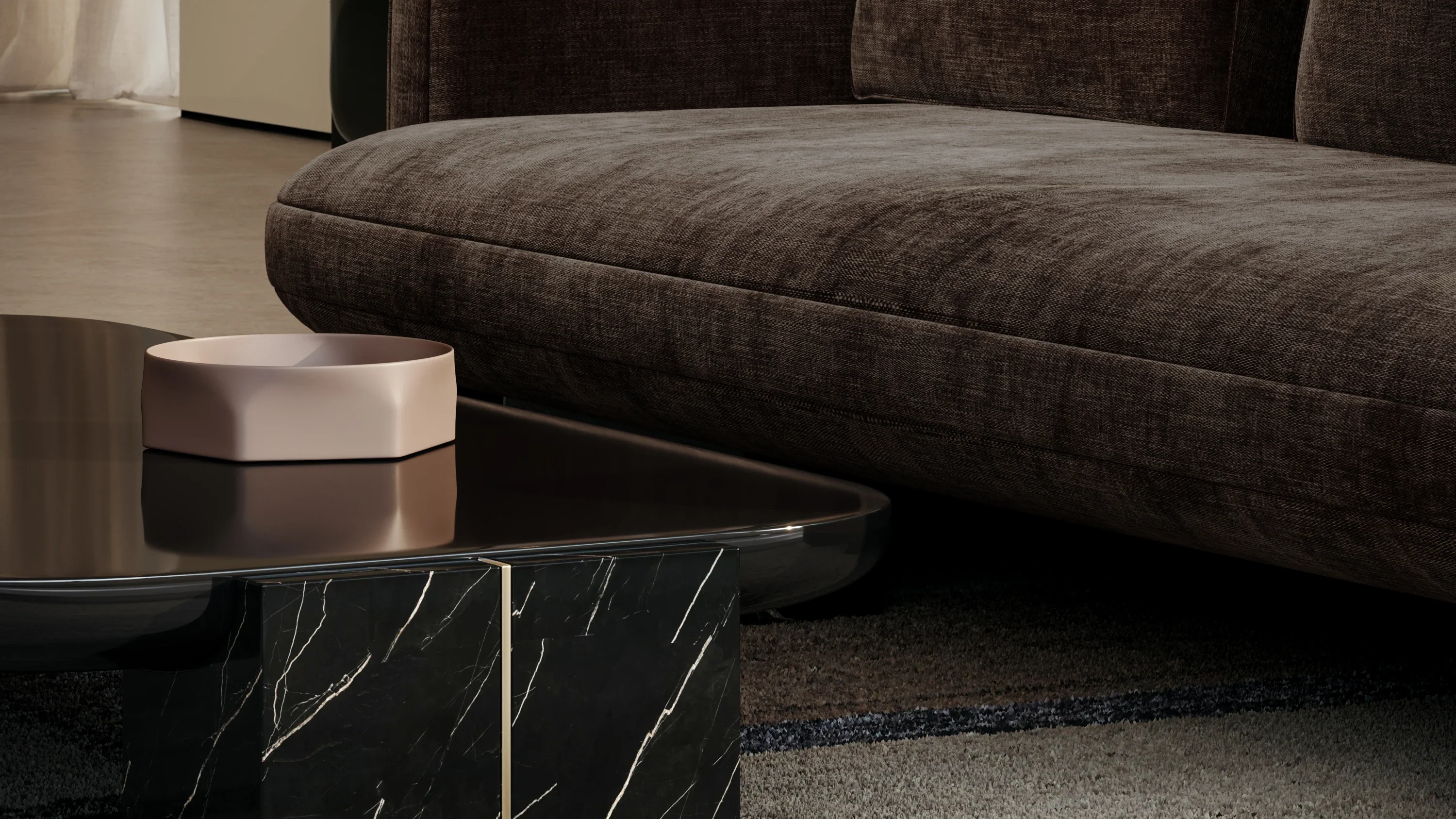 Overlap Laf Loveseat Dark Taupe - Image 3