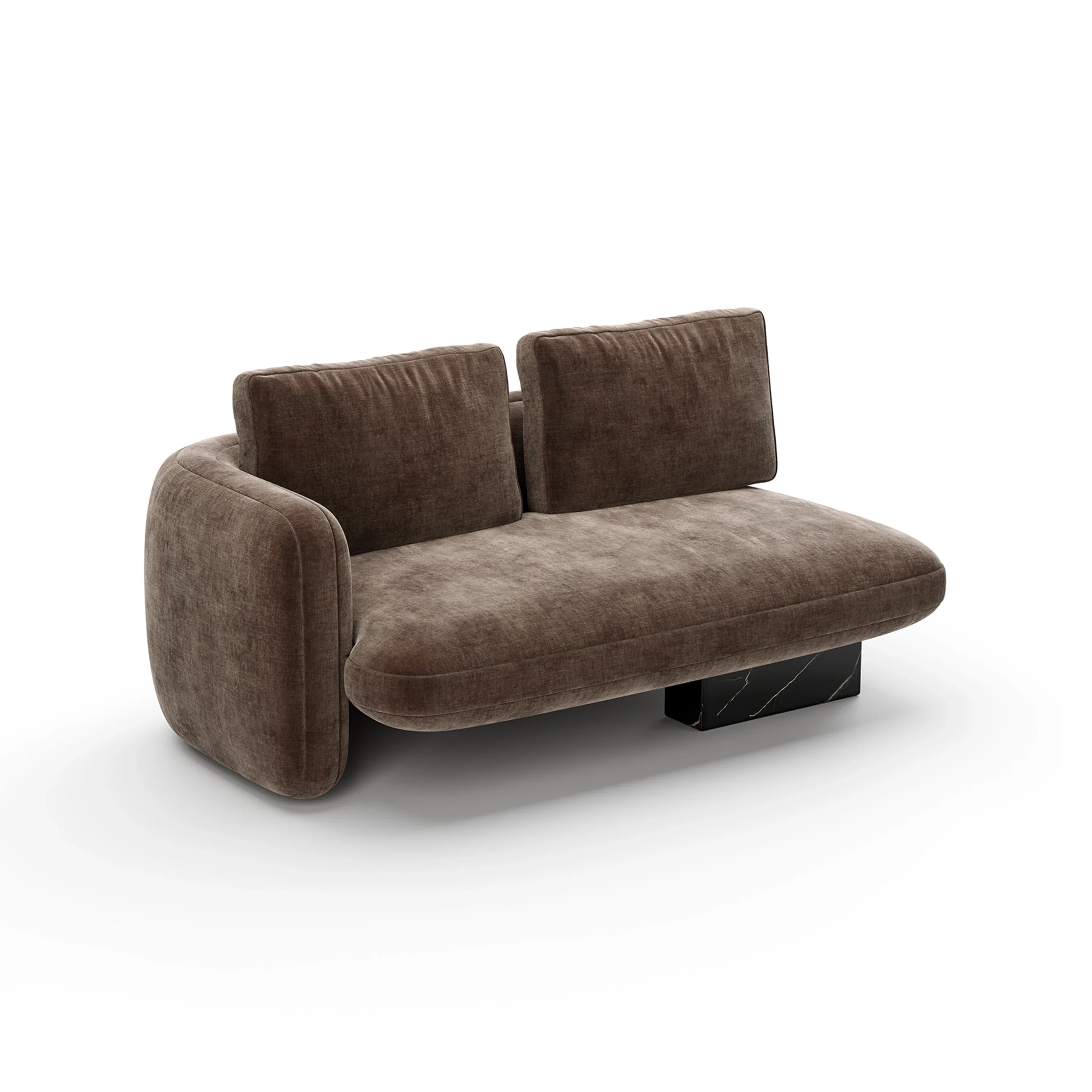 Overlap Laf Loveseat Dark Taupe - Image 4