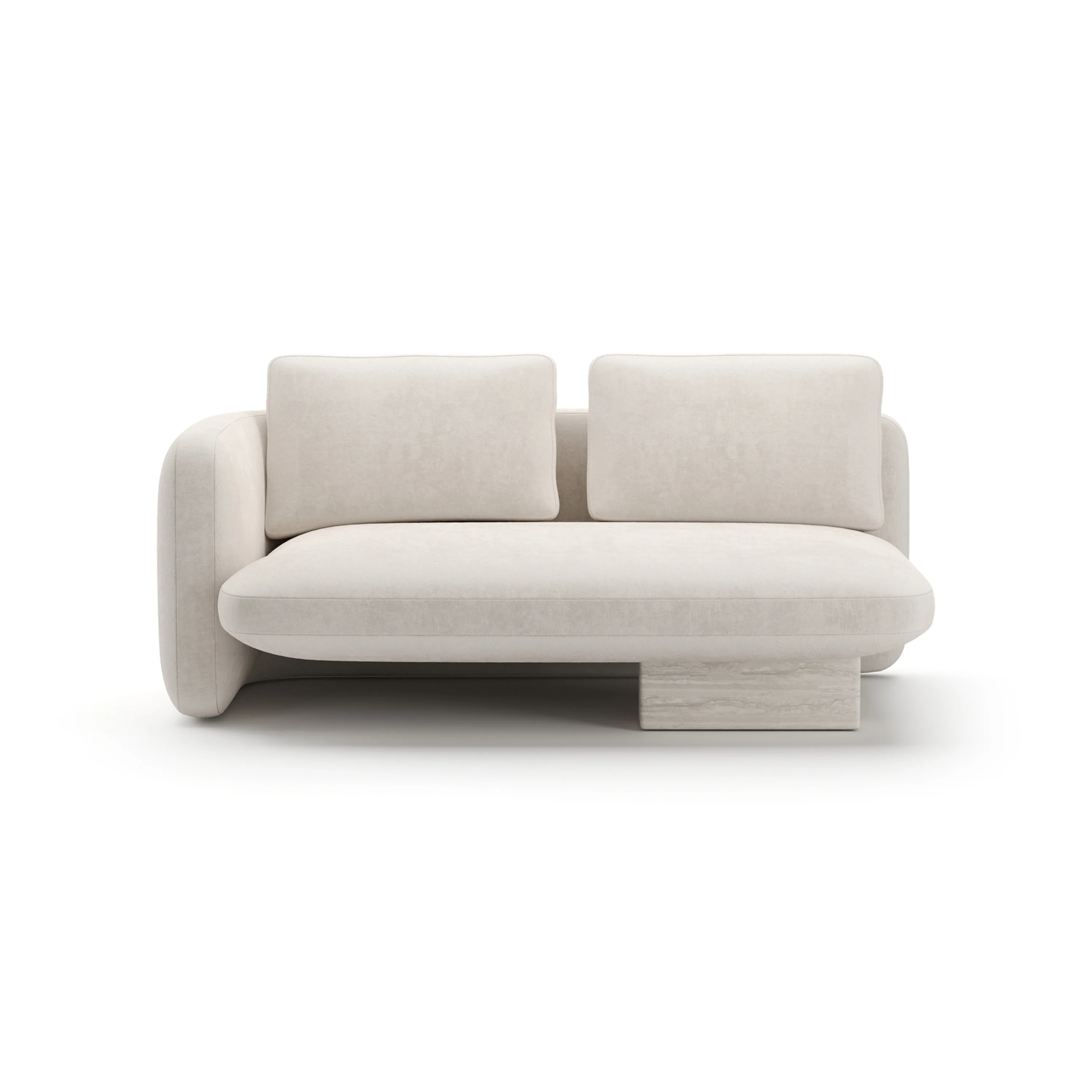 Overlap Laf Loveseat Ecru