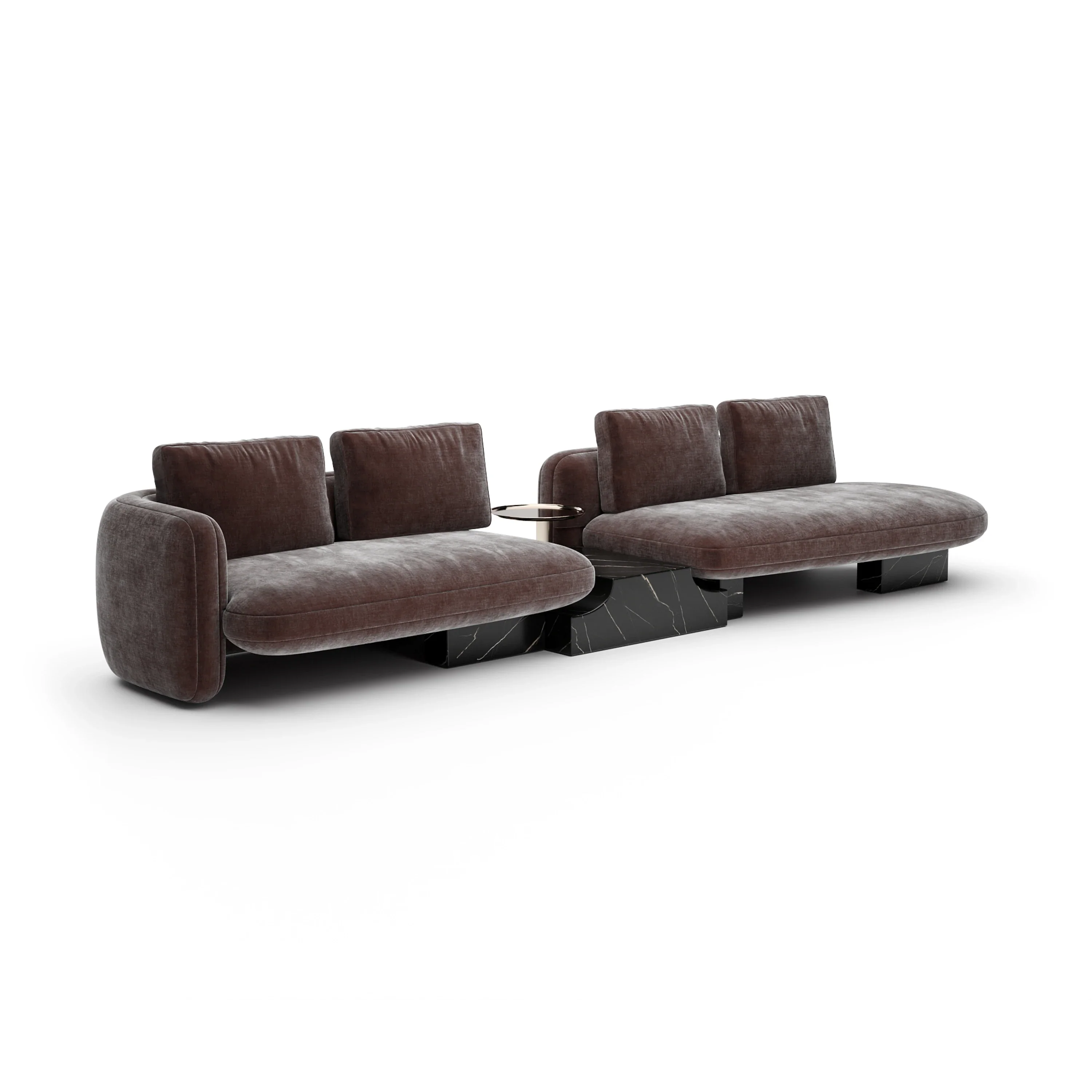 Overlap Right Bumper Sectional Dk Taupe - Image 2