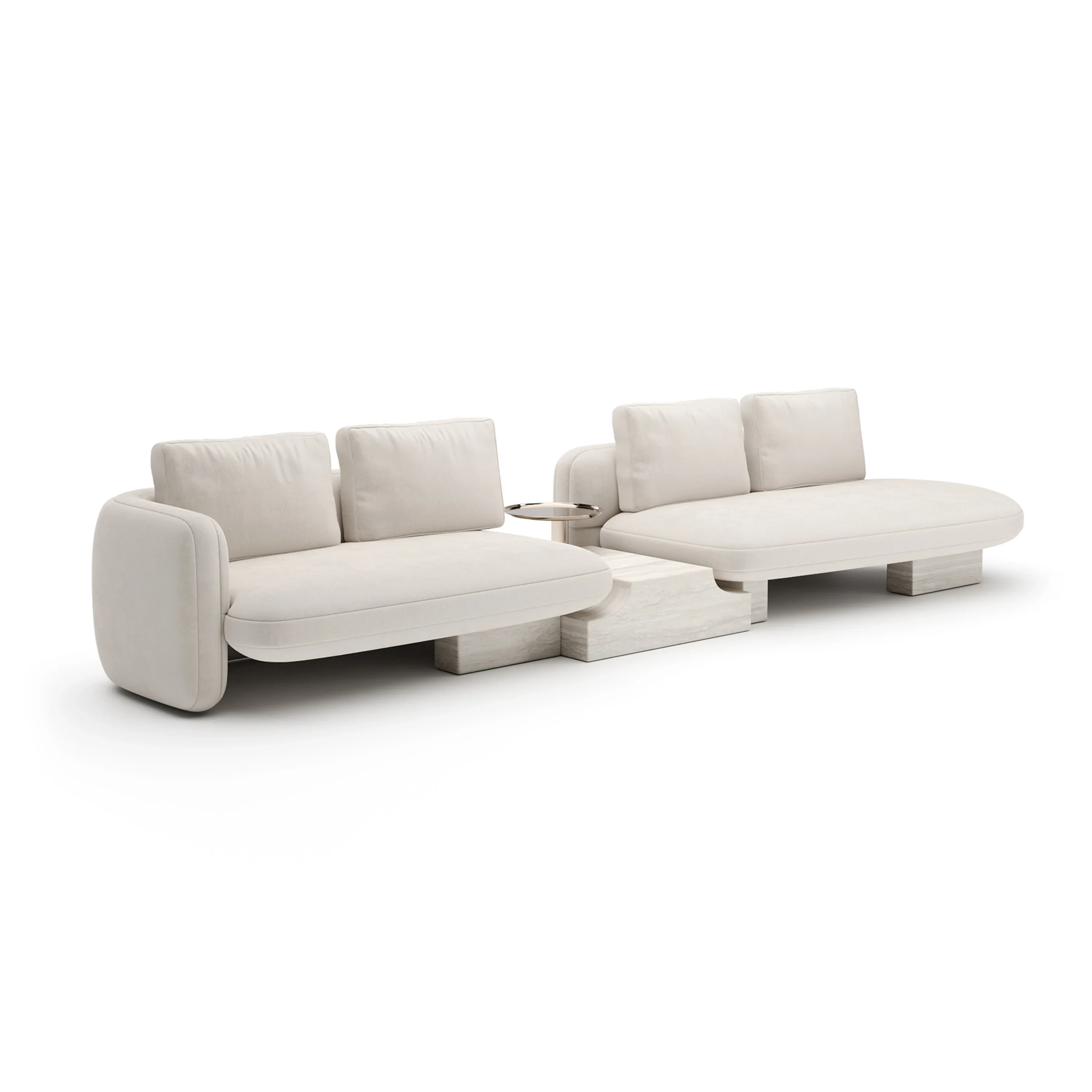 Overlap Right Bumper Sectional Ecru - Image 2