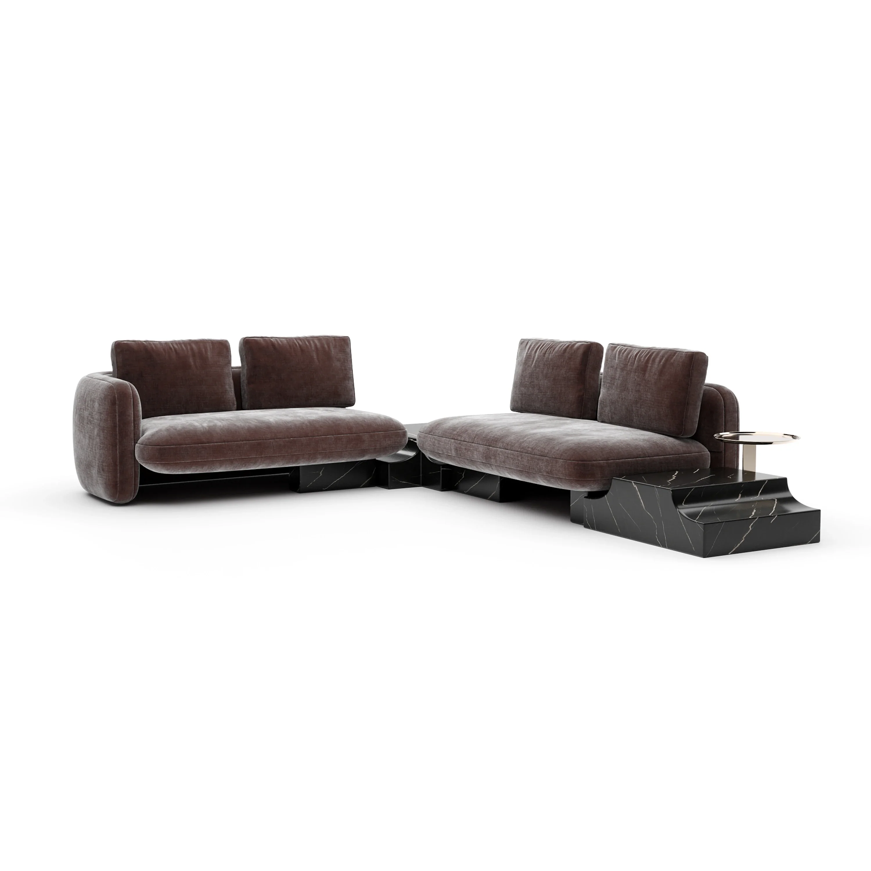 Overlap Wedge Sectional Dk Taupe - Image 2