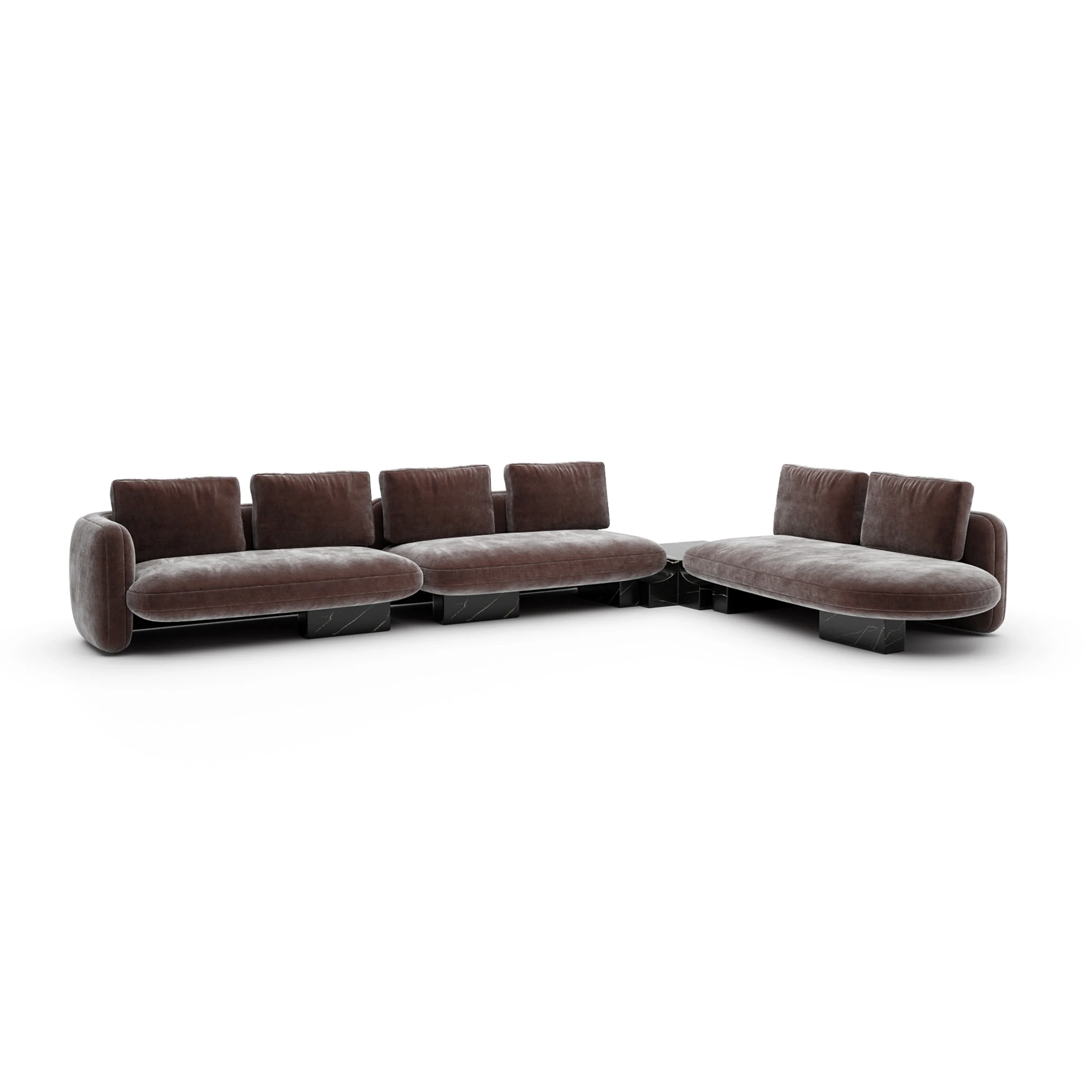 Overlap L Bumper Sectional Dk Taupe - Image 2
