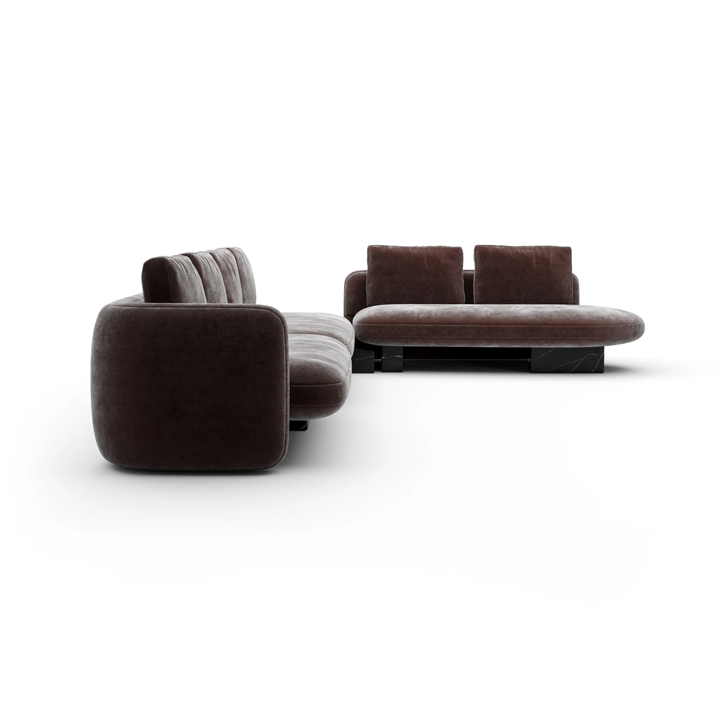 Overlap L Bumper Sectional Dk Taupe - Image 3