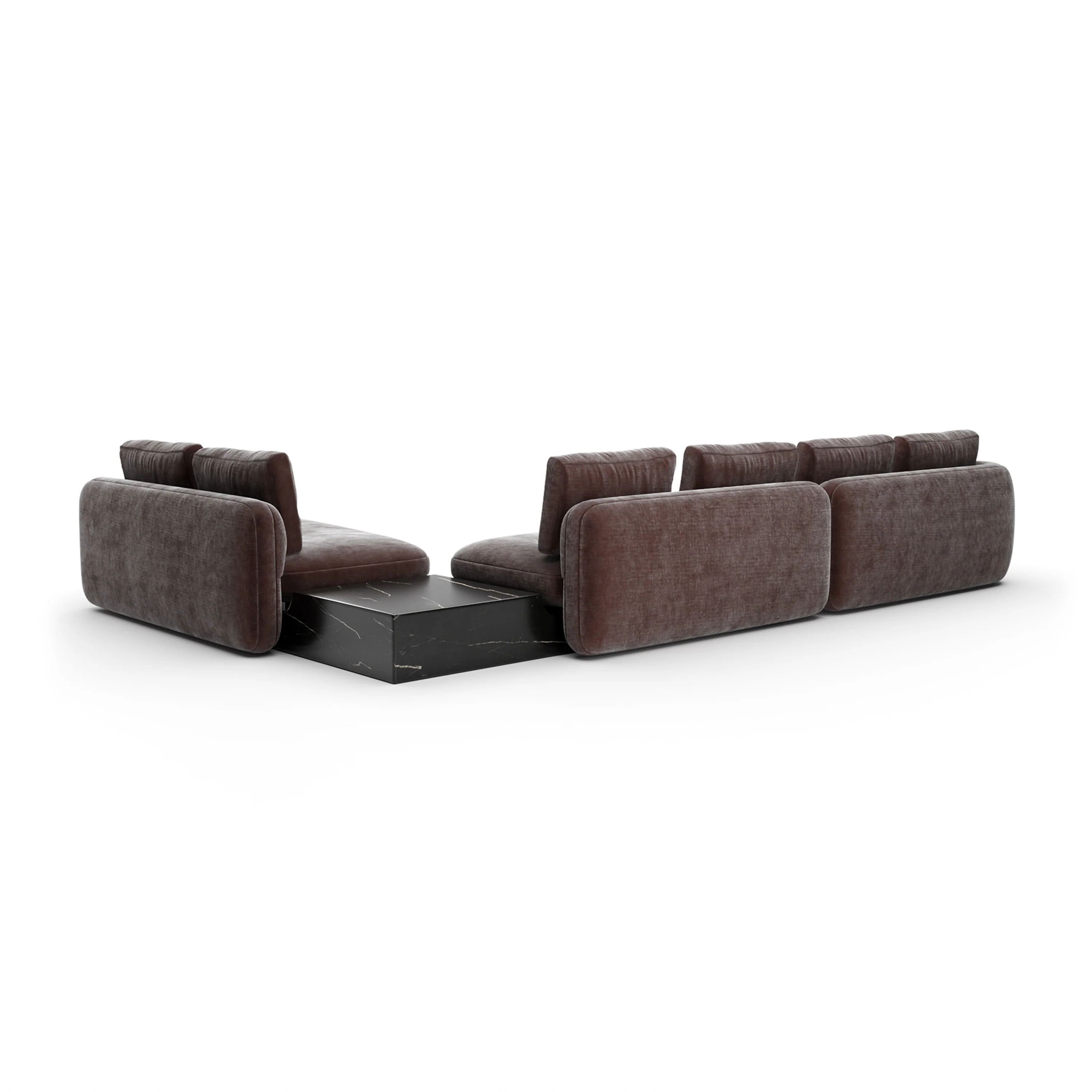 Overlap L Bumper Sectional Dk Taupe - Image 4
