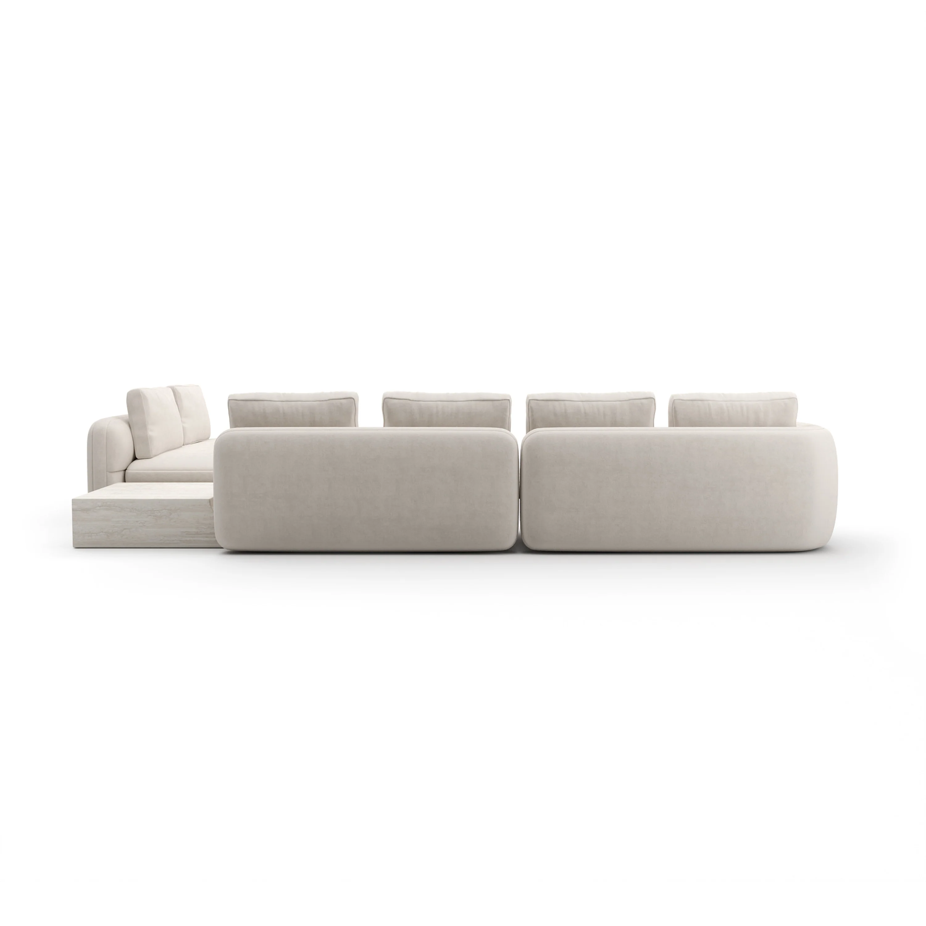 Overlap L Bumper Sectional Ecru - Image 4