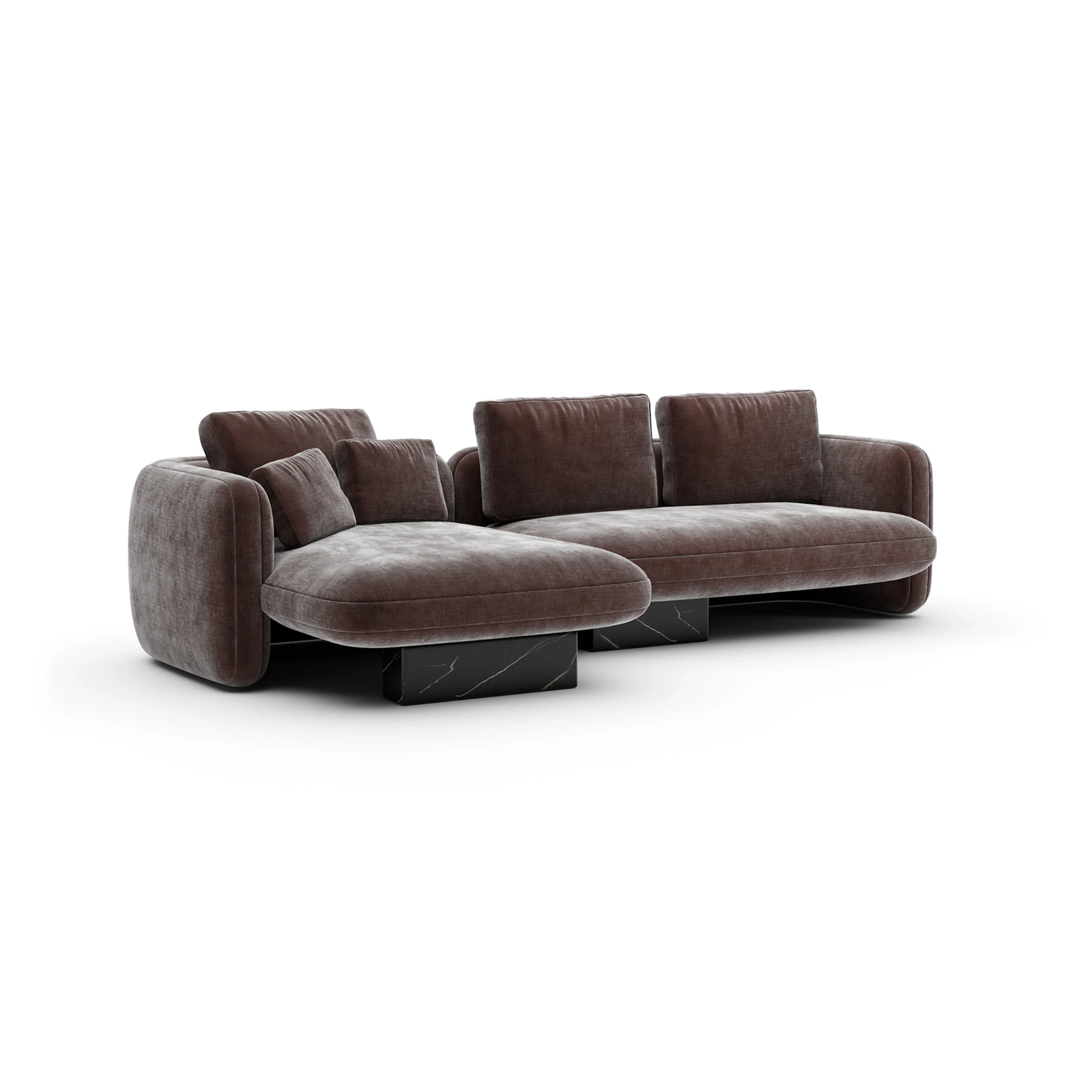 Overlap Left Chaise Sec Small Dk Taupe - Image 2